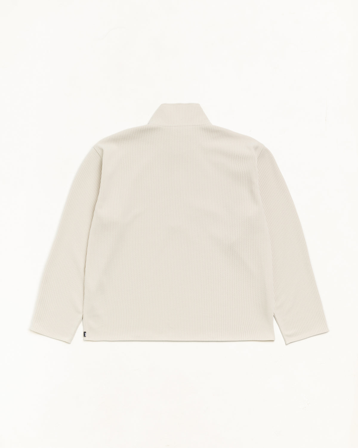 Textured Zip Mock Unisex Long Sleeve In Sand