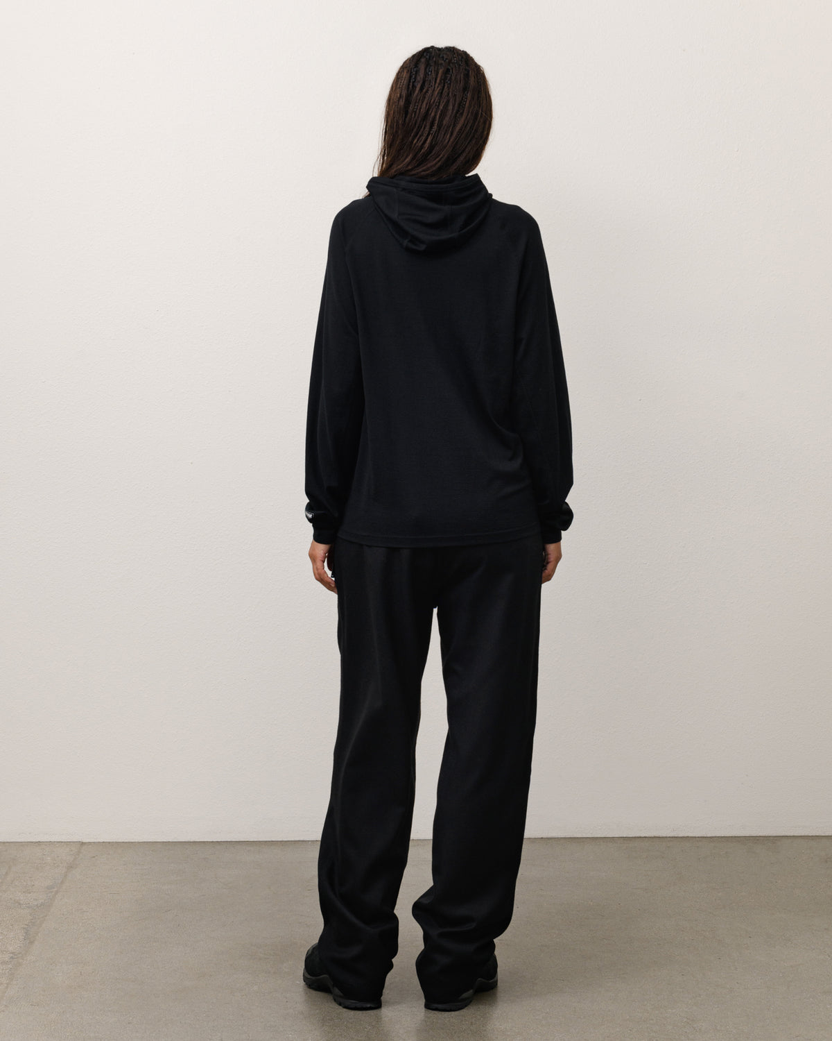 Utility Zip Hood Unisex Long Sleeve In Black