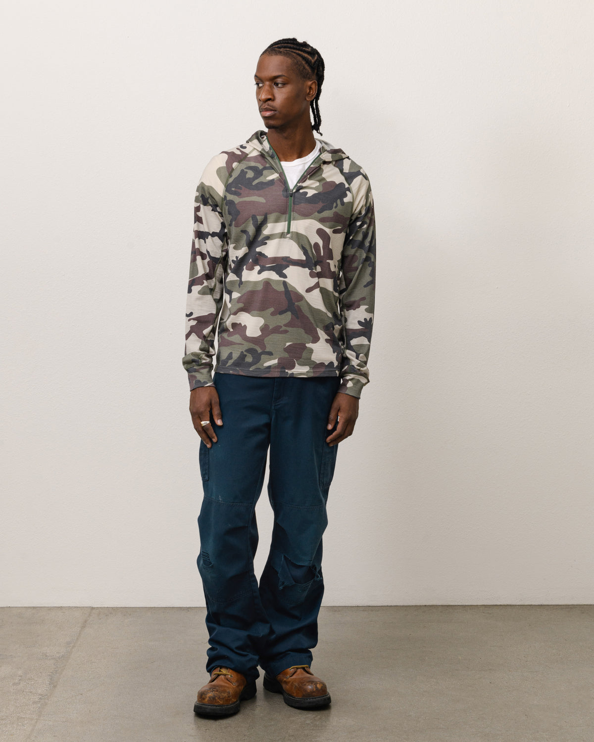 Utility Zip Hood Unisex Long Sleeve In Camo