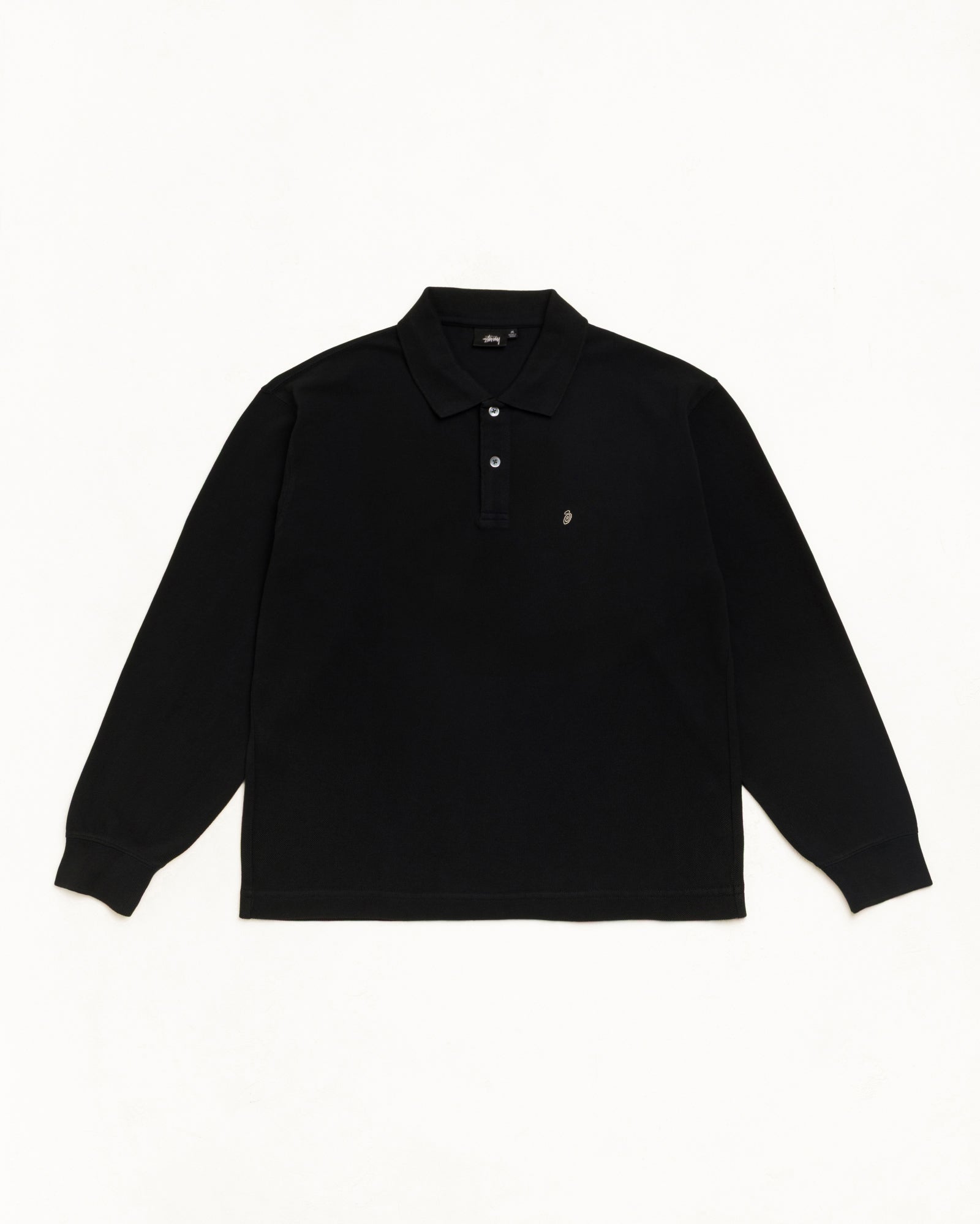 Classic Pique LS Polo - Black | Tops & Knits | Stüssy Europe