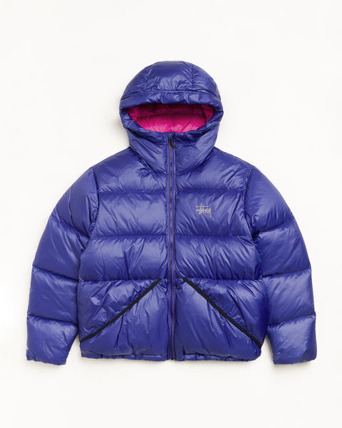 Micro Ripstop Down Parka Unisex Long Sleeve In Blue