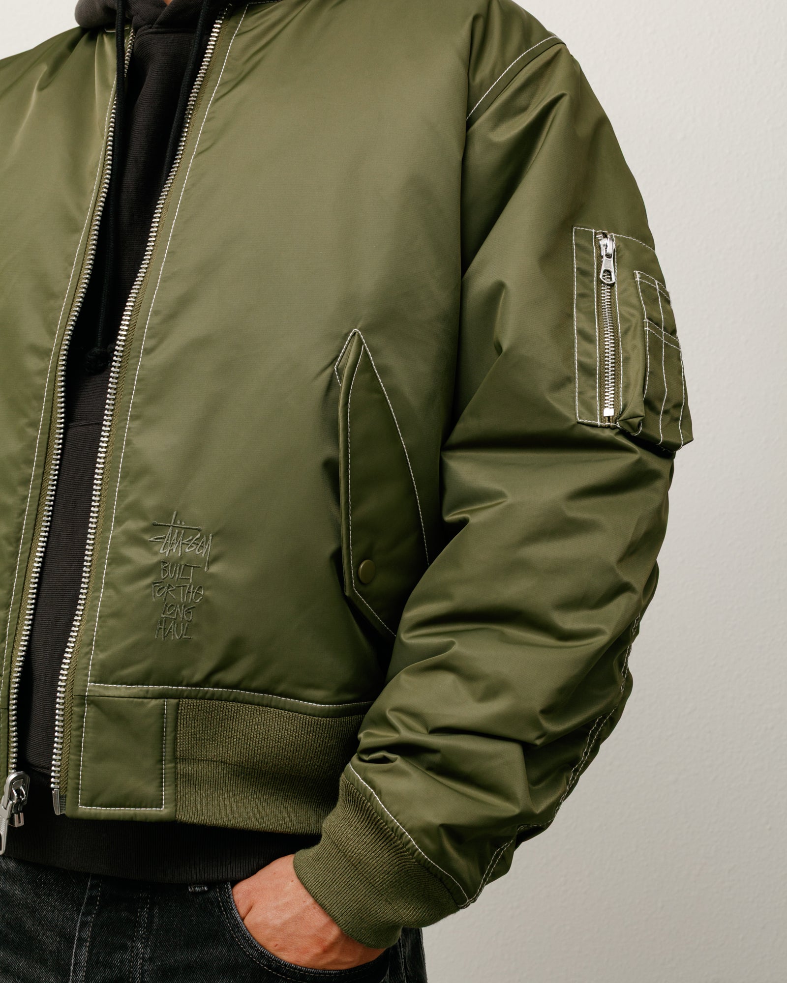 Built Reversible Bomber Jacket – Olive | Outerwear | Stüssy Europe