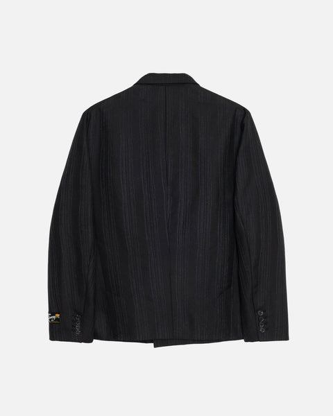 Stüssy Stitch Stripe Double-Breasted Blazer Black Outerwear