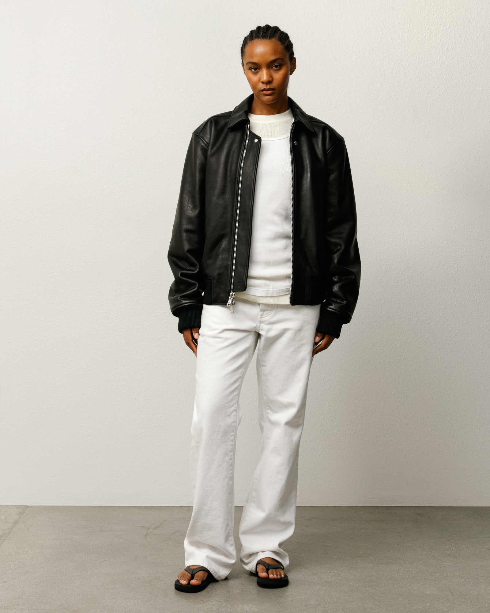 Leather Flight Jacket – Black | Vêtements d'extérieur | Stüssy