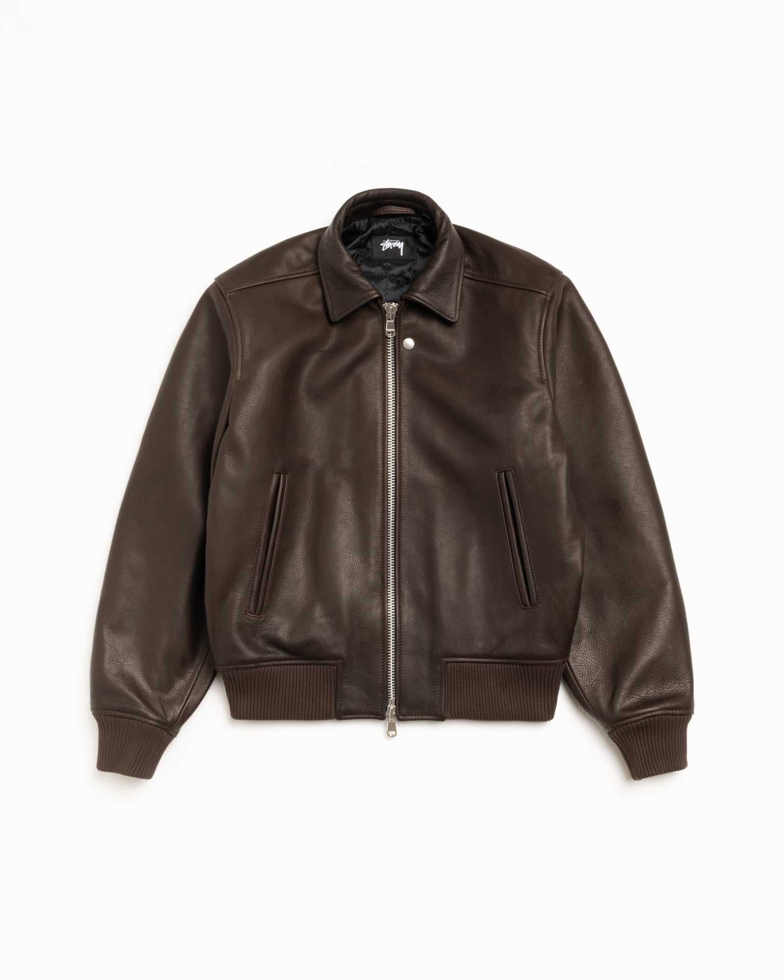 Leather Flight Jacket – Dark Brown | Outerwear | Stüssy Europe