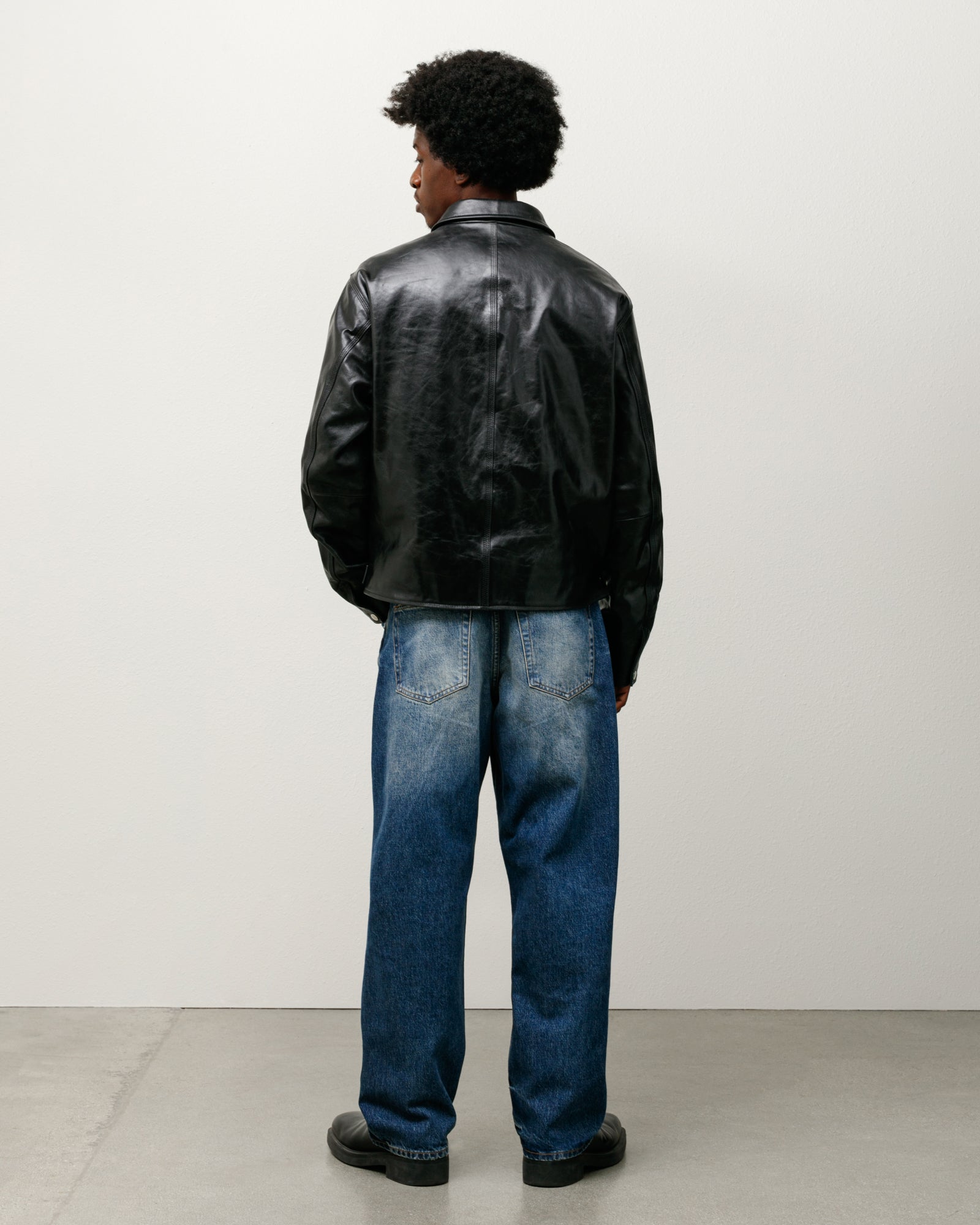 Garage Jacket Leather - Black | Outerwear | Stüssy Europe
