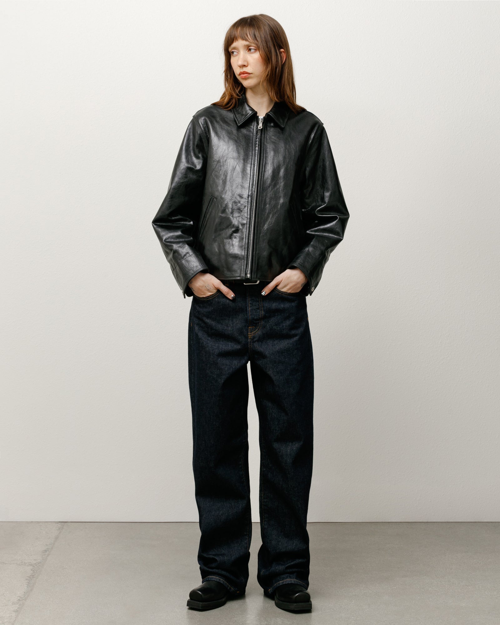 Garage Jacket Leather – Black | Outerwear | Stüssy Europe