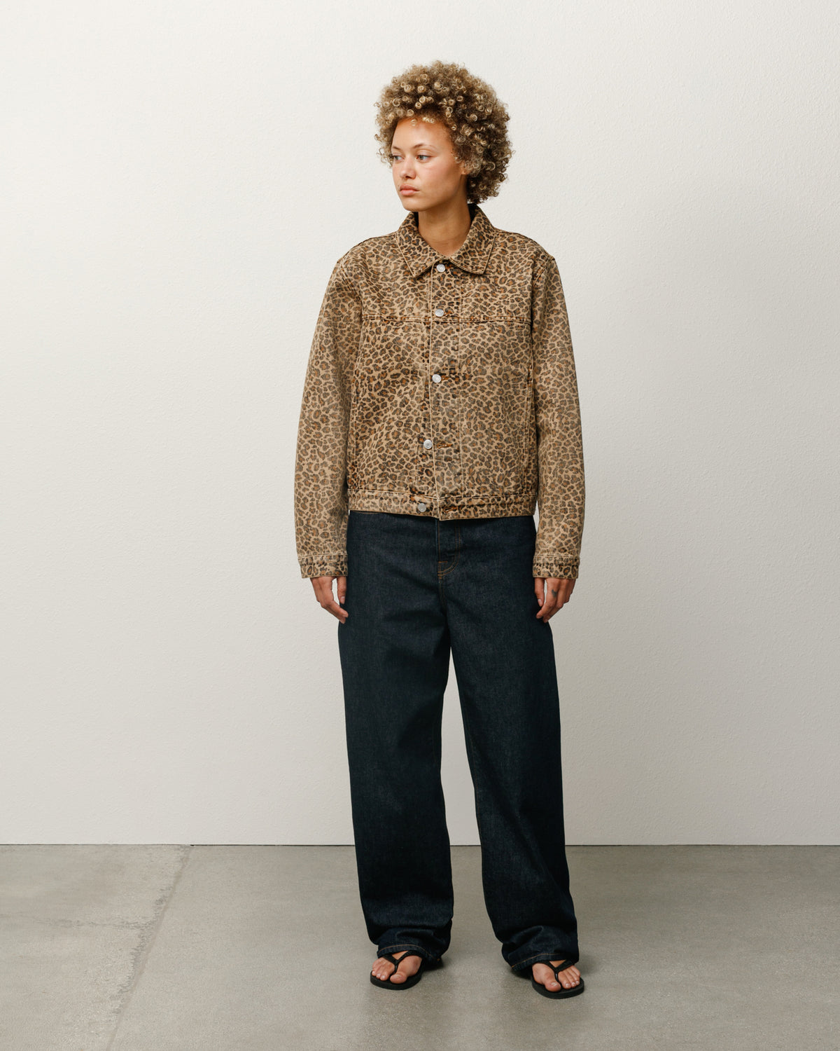 Trucker Jacket Denim – Leopard | Outerwear | Stüssy Europe