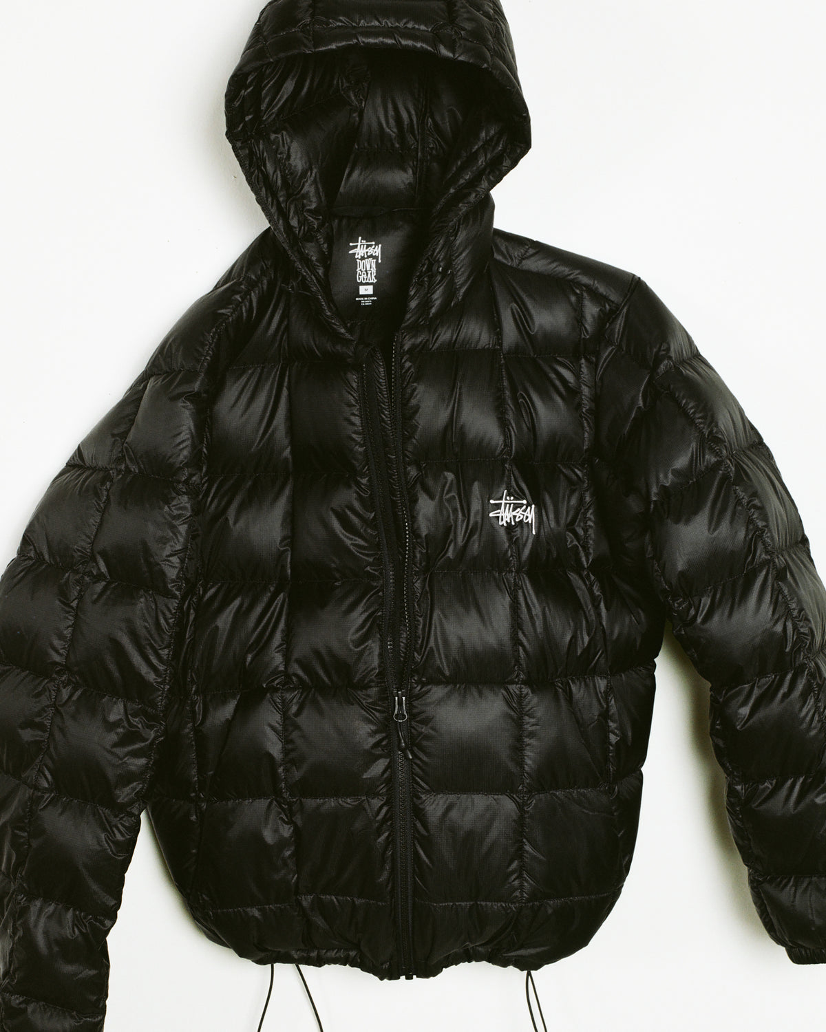 Midweight Hooded Puffer Unisex Long Sleeve In Black