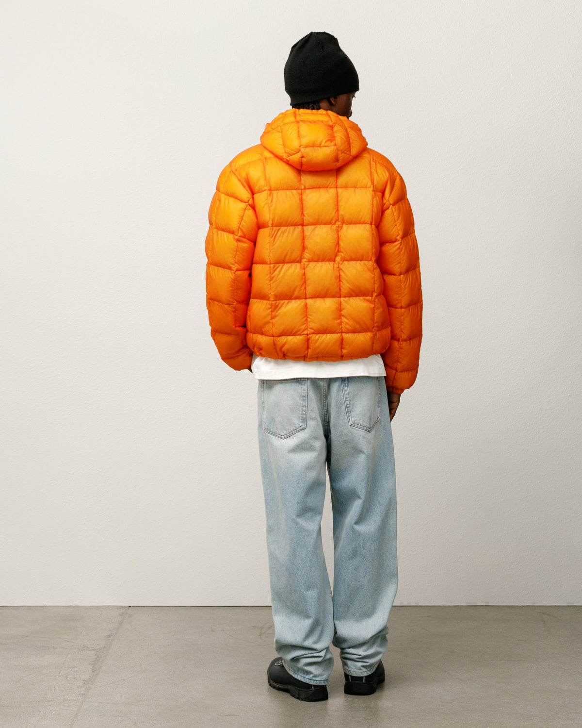 Midweight Hooded Puffer Unisex Long Sleeve In Orange