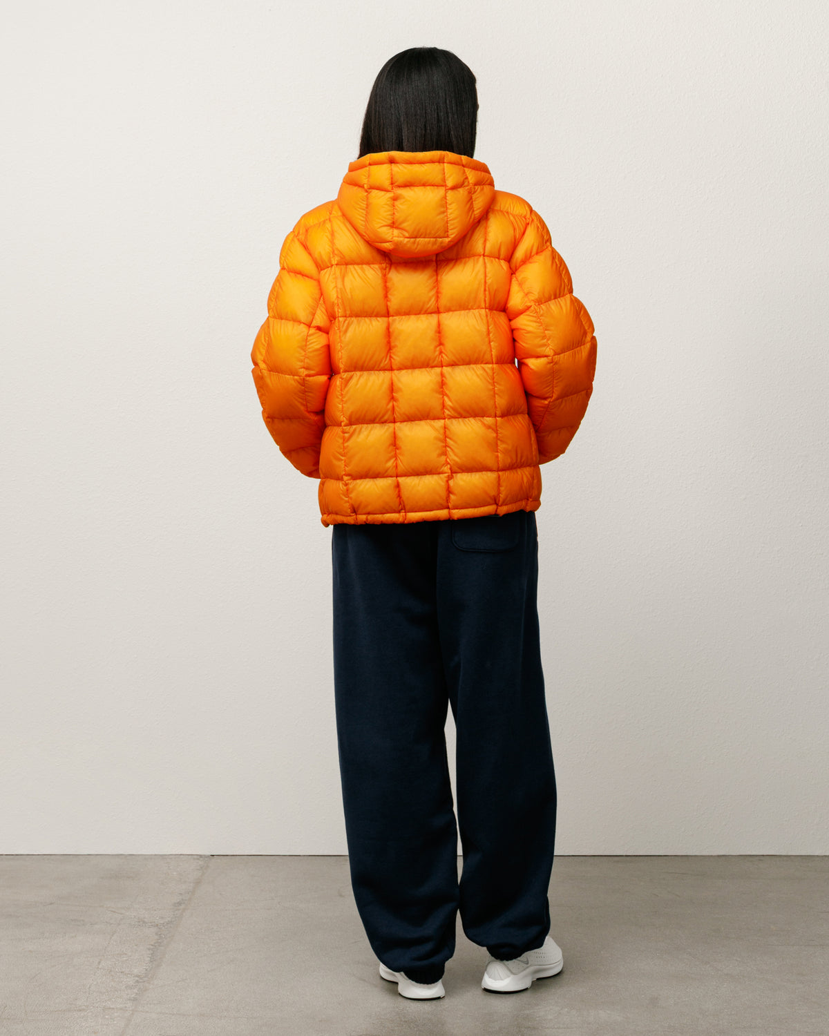 Midweight Hooded Puffer Unisex Long Sleeve In Orange