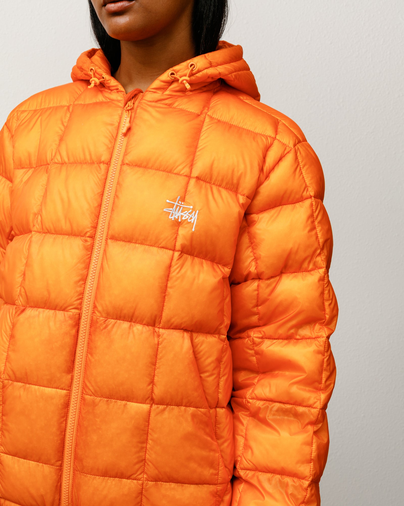 Midweight Hooded Puffer Mens Long Sleeve In Orange