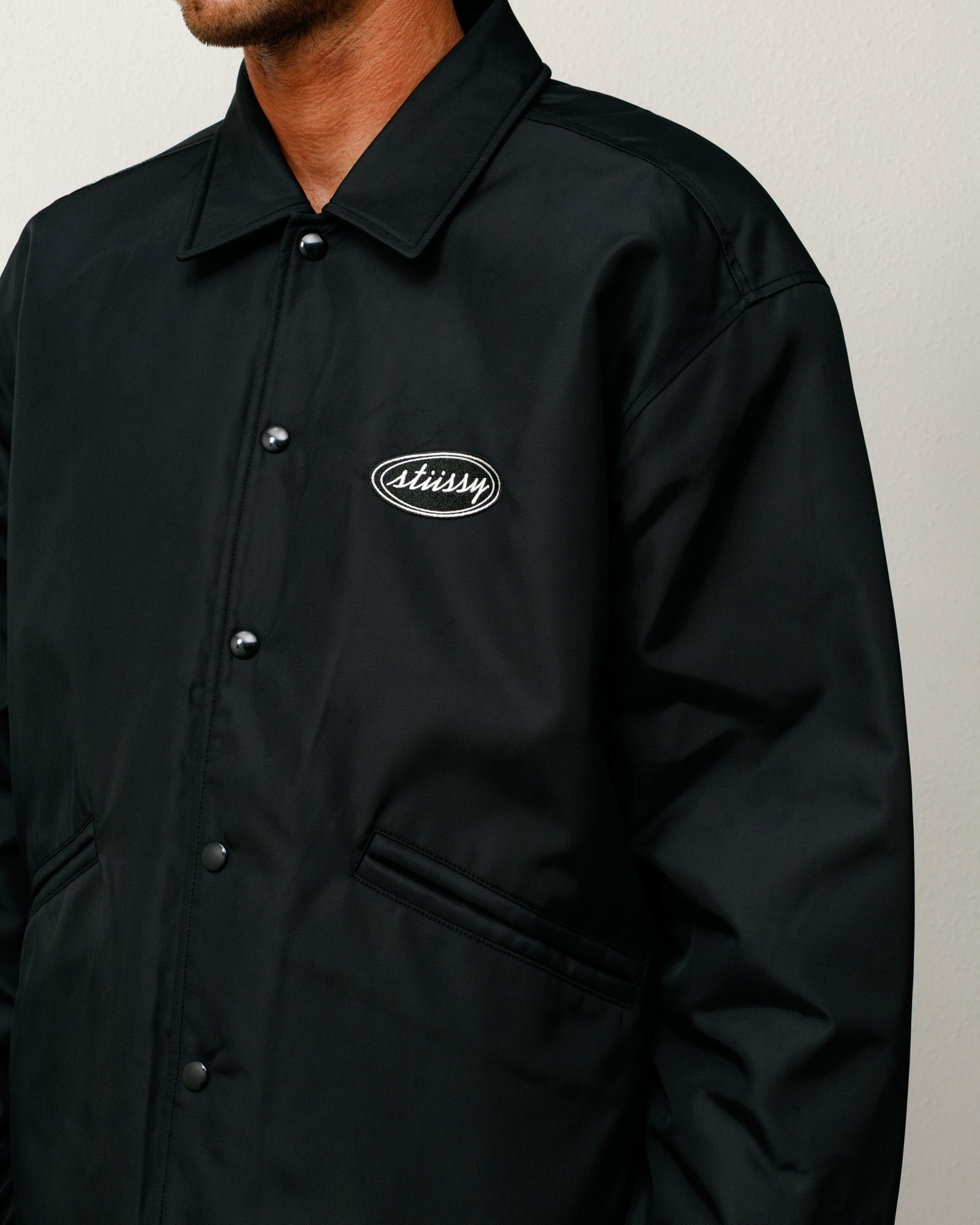 Coaches Jacket – Black | Outerwear | Stüssy Europe