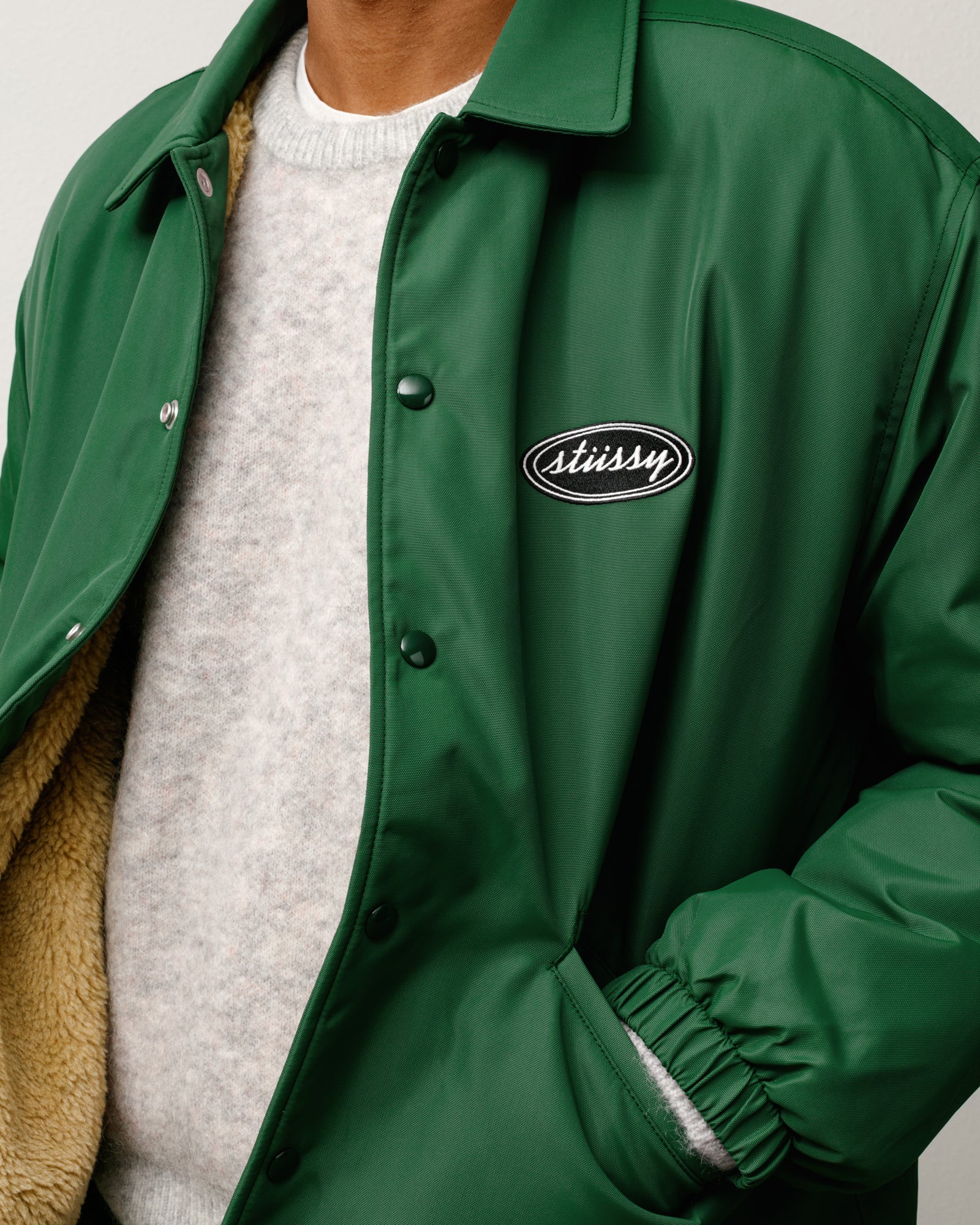 Coaches Jacket – Green | Outerwear | Stüssy Europe