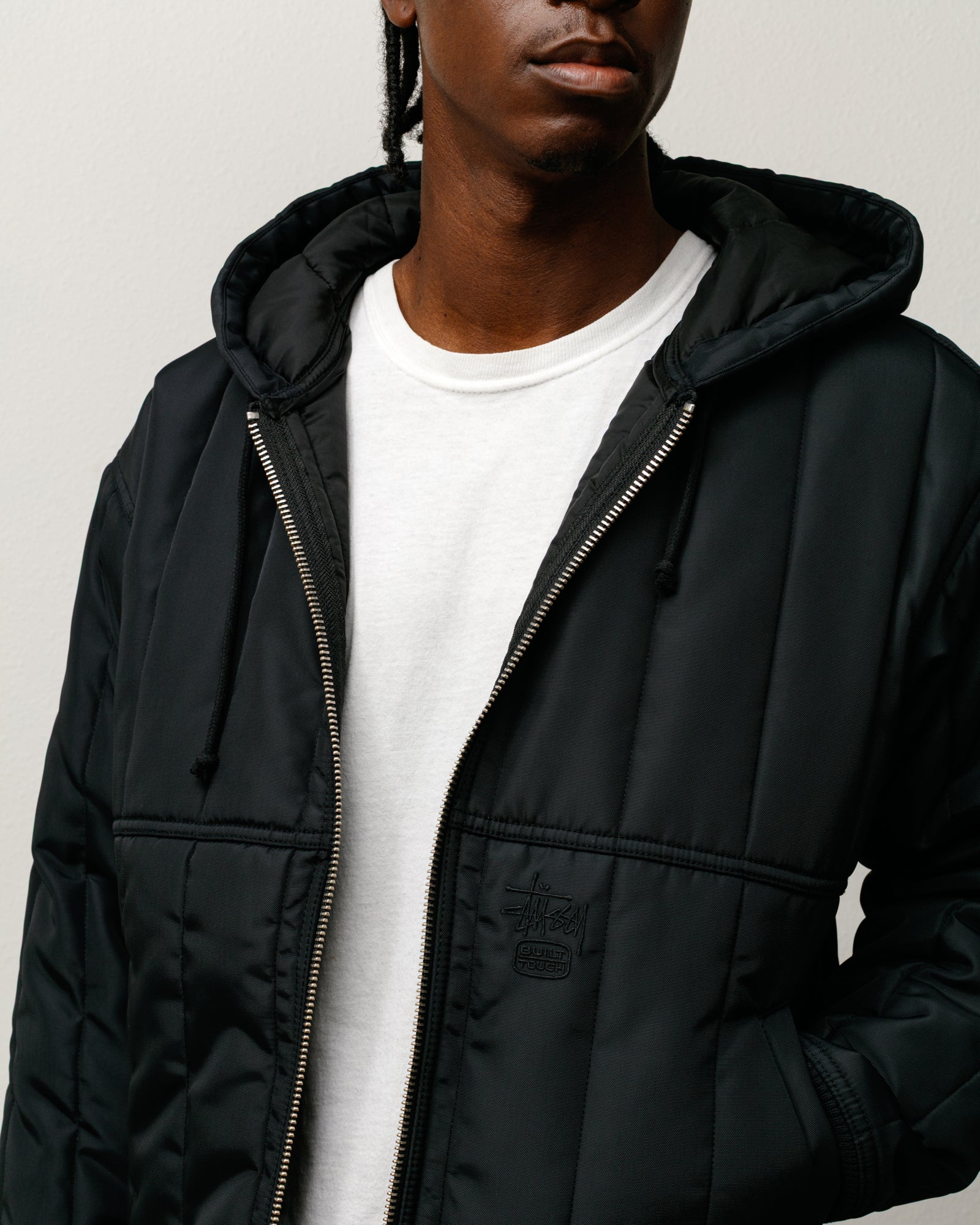 Quilted Nylon Work Jacket – Black | Outerwear | Stüssy Europe