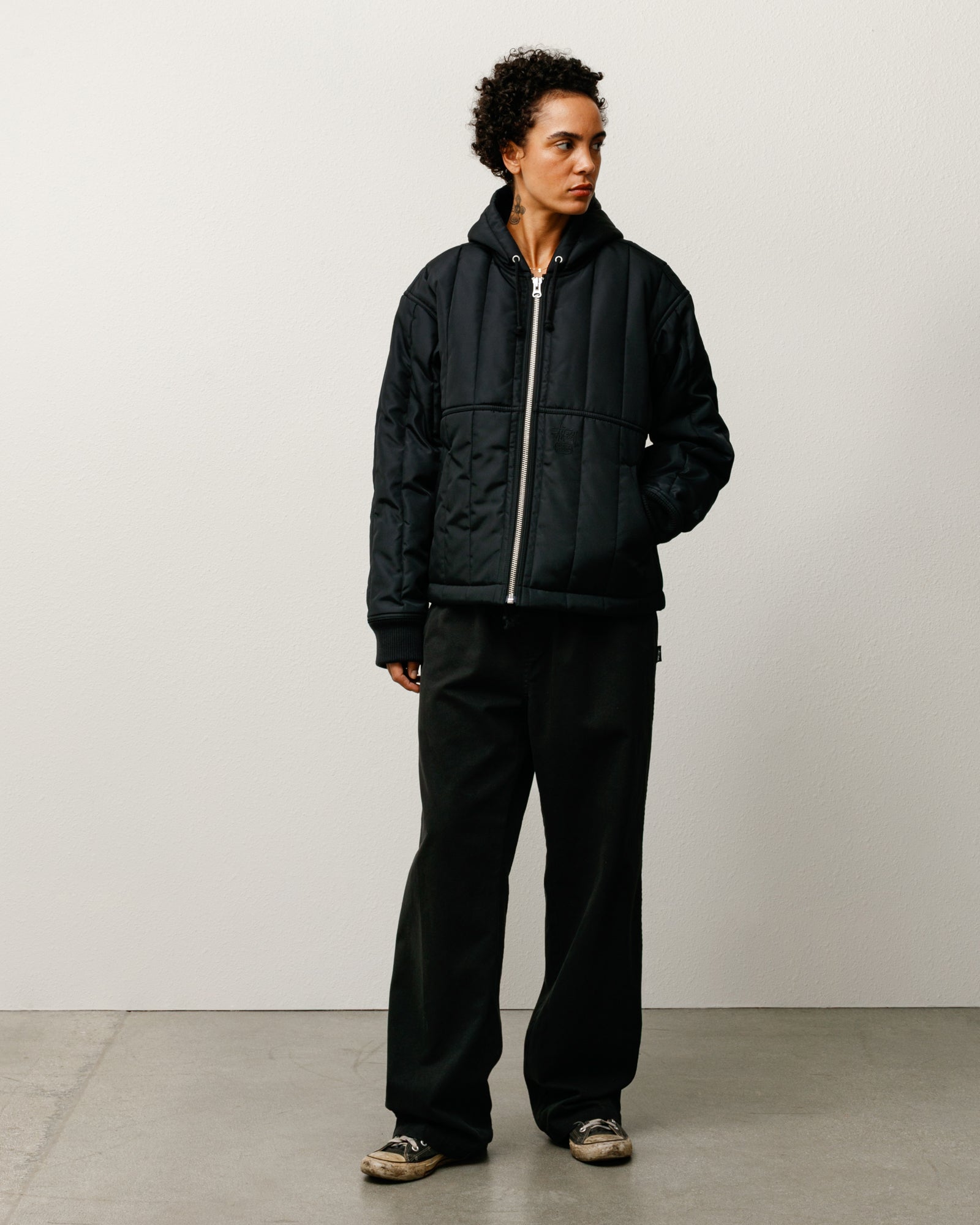 Quilted Nylon Work Jacket – Black | Outerwear | Stüssy Europe