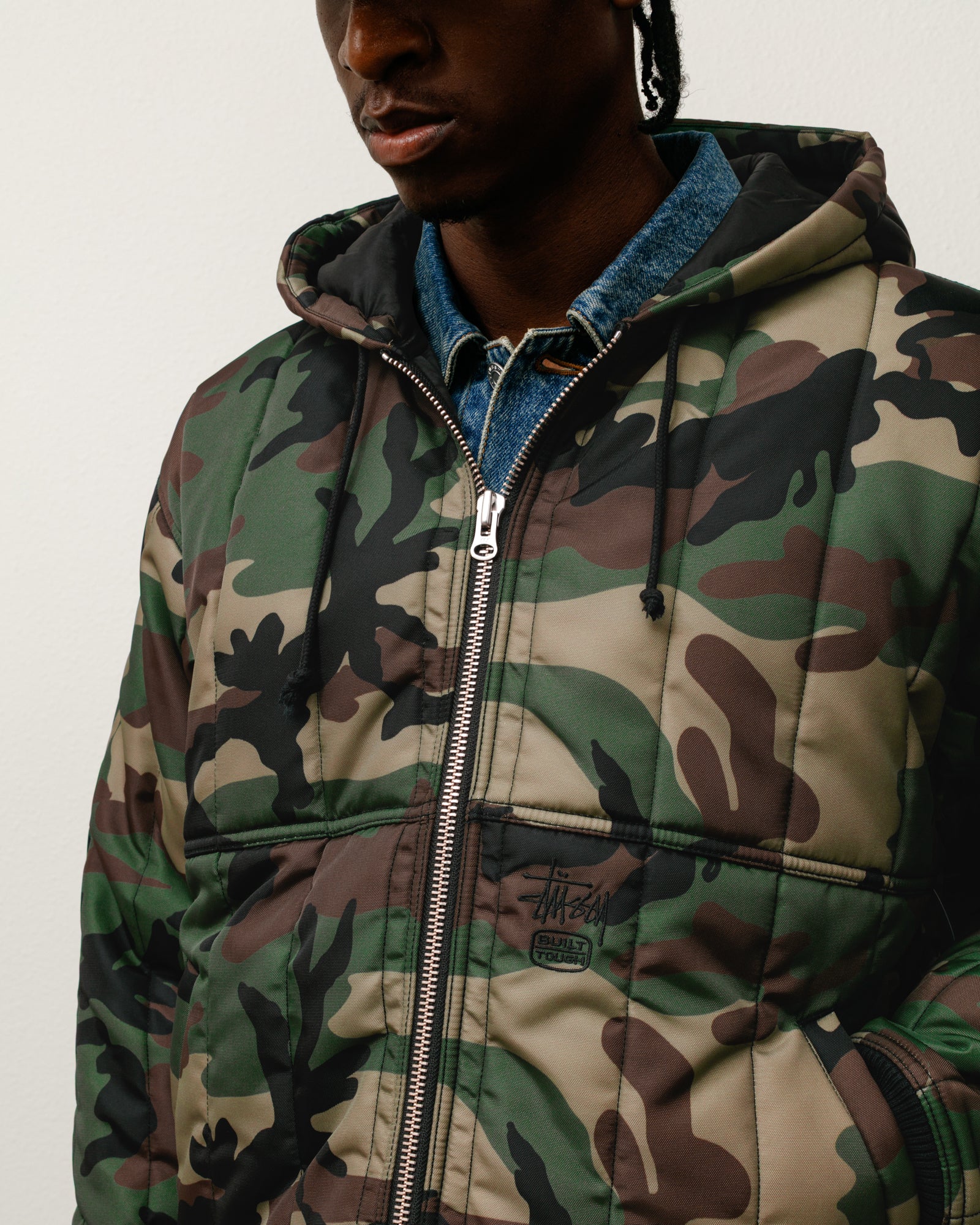 Quilted Nylon Work Jacket – Woodland Camo | Outerwear | Stüssy Europe