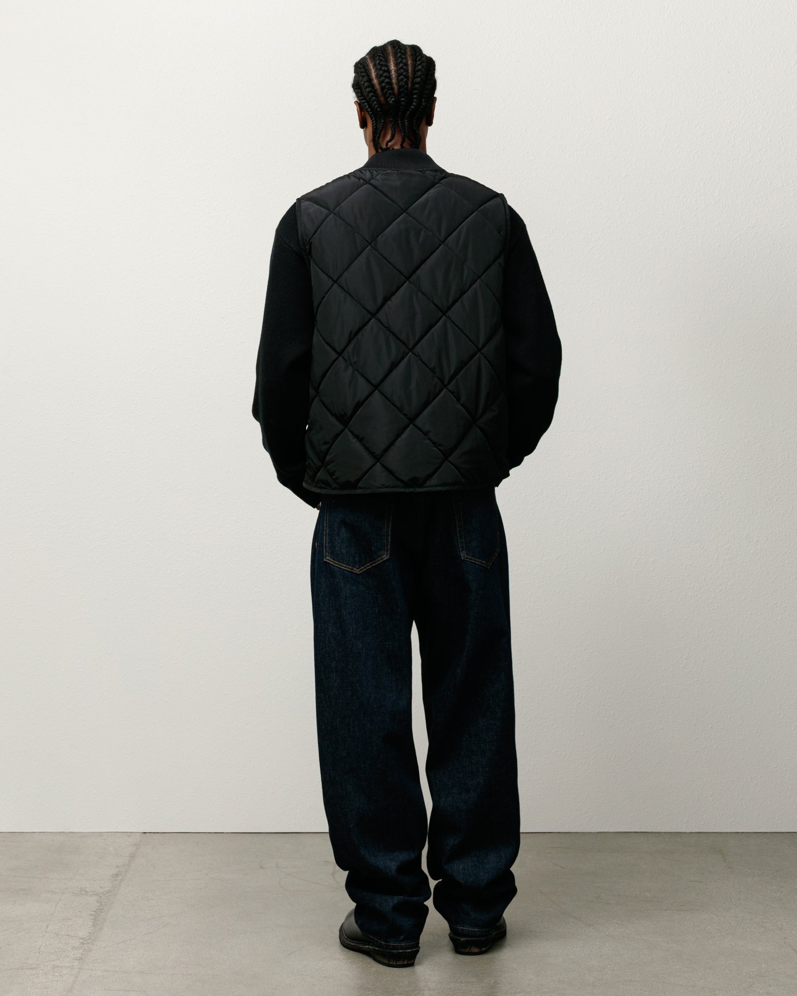 Thermal Lined Quilted Vest – Black | Outerwear | Stüssy Europe