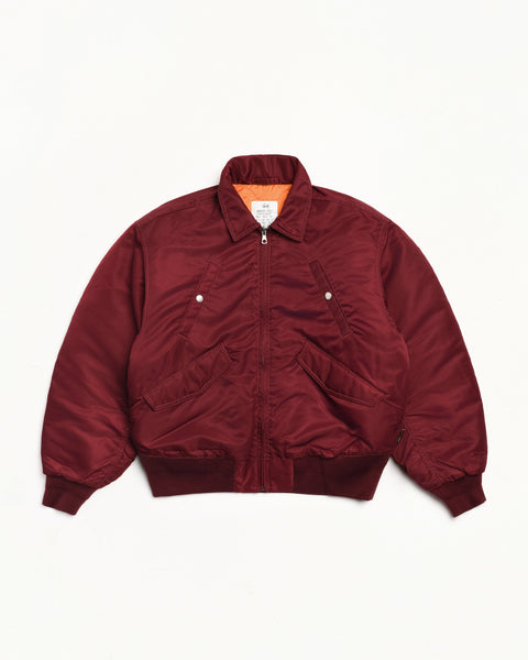 Flight Bomber Mens Long Sleeve In Burgundy