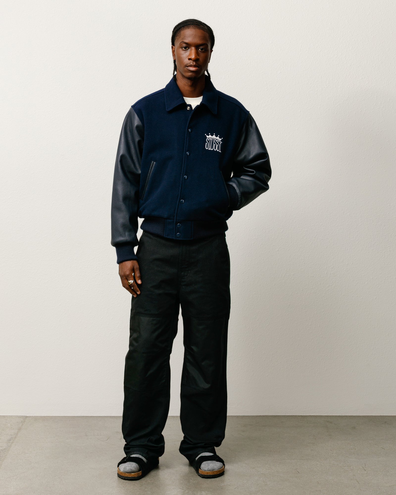 King Varsity Jacket – Navy | Outerwear | Stüssy Europe
