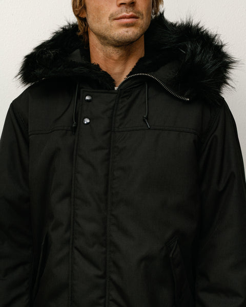 Stussy X Alpha Military Parka Mens Long Sleeve In Black