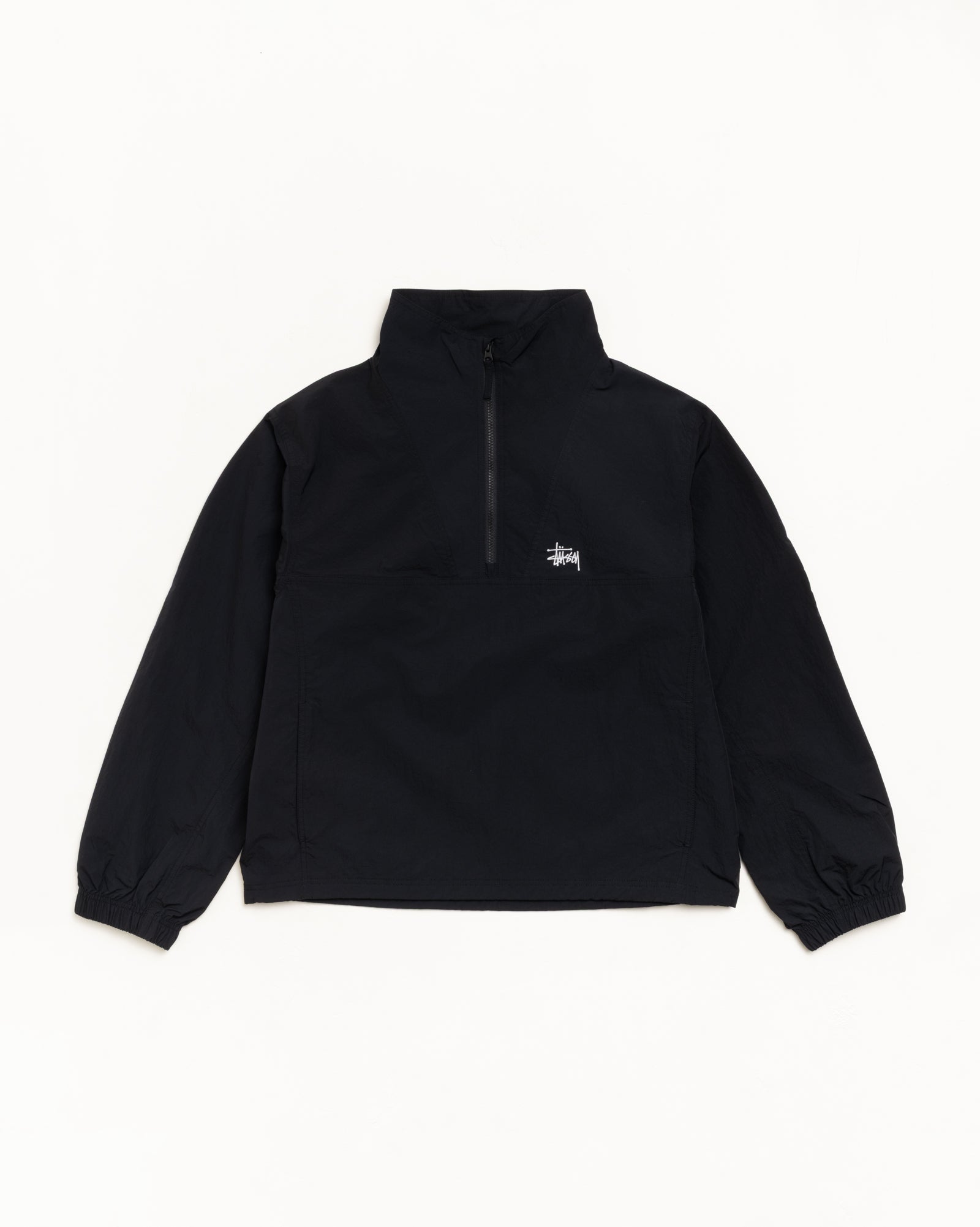 Warm Up Pullover – Black | Outerwear | Stüssy Europe