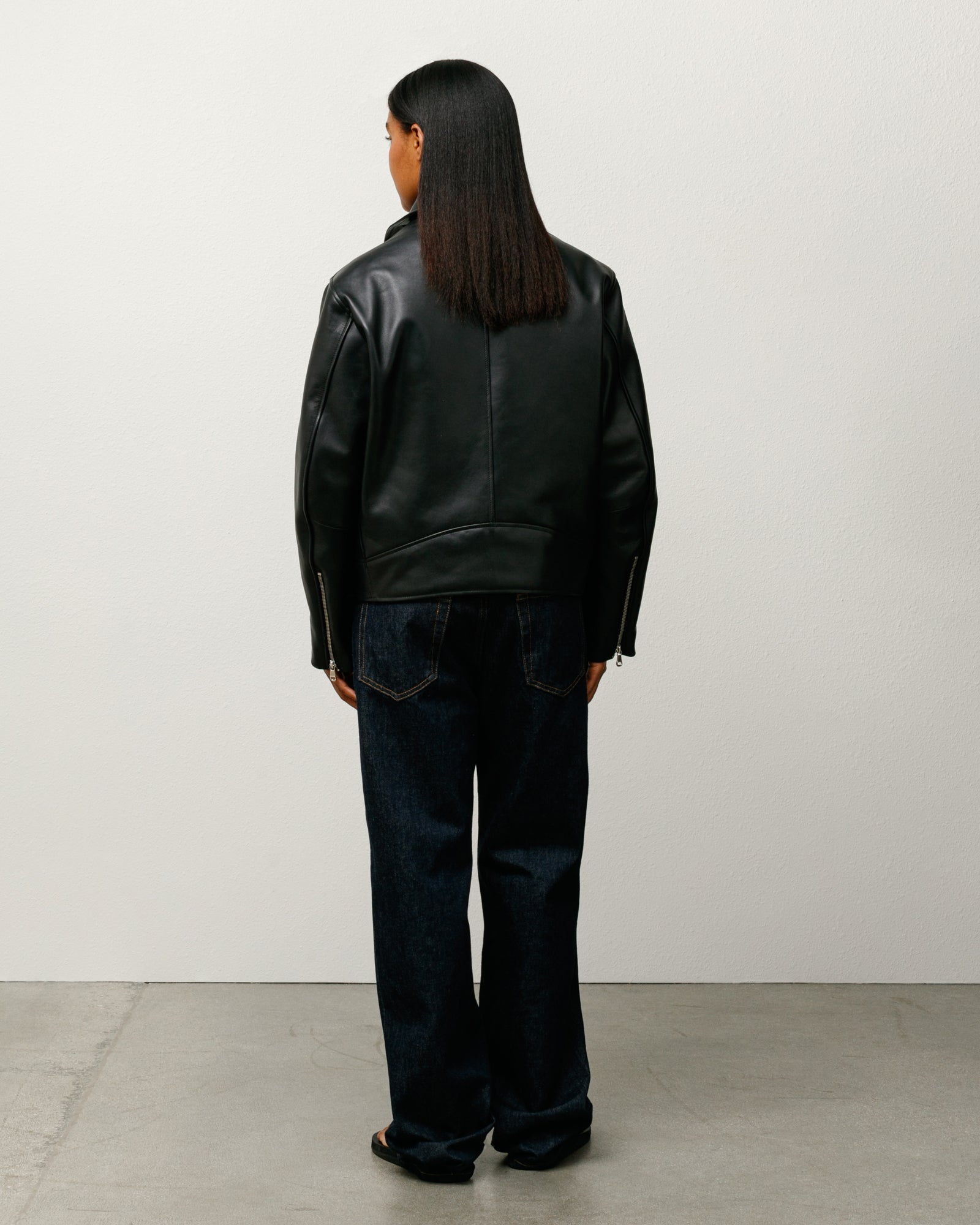 Biker Jacket Mens Long Sleeve In Black