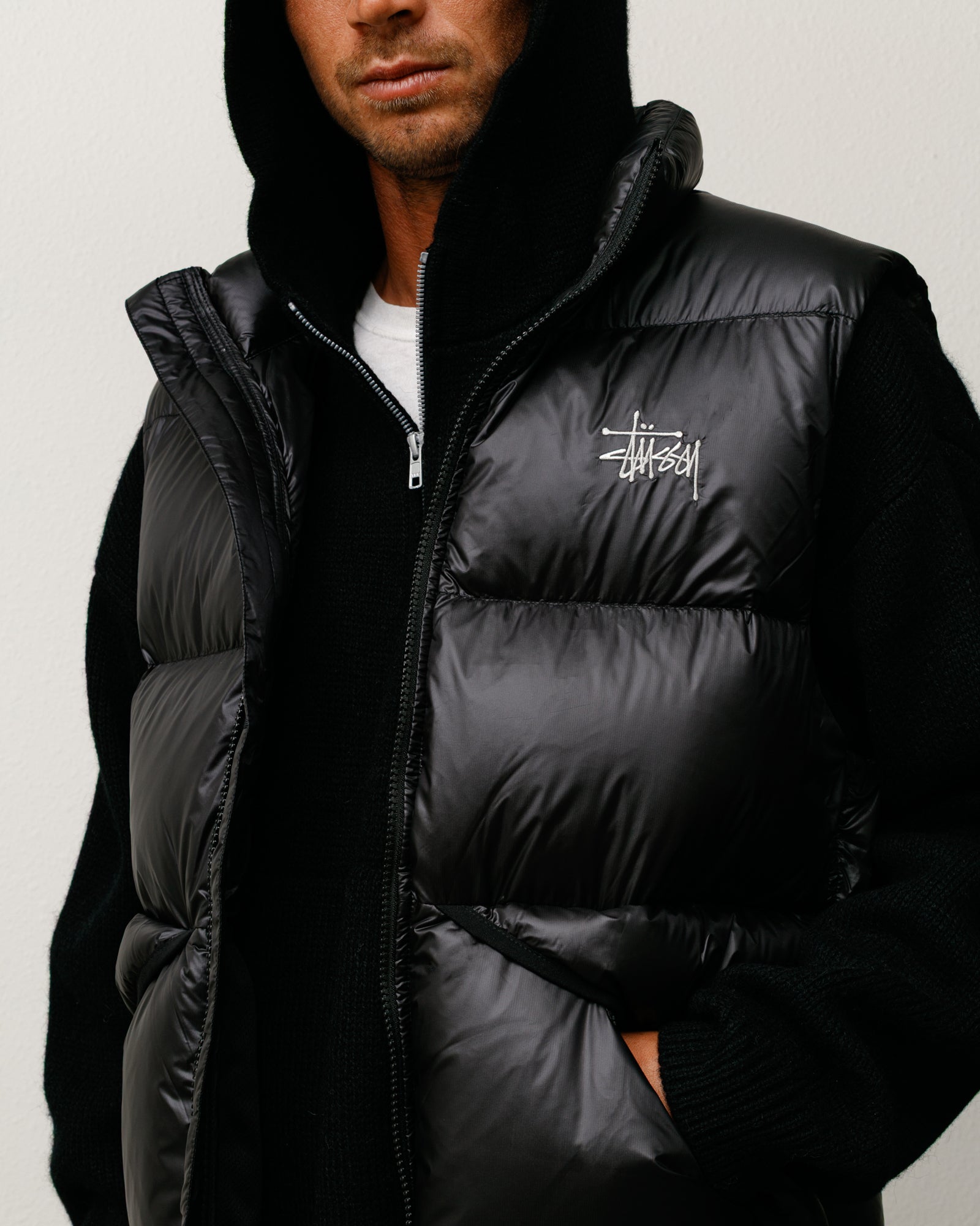 Micro Ripstop Down Vest – Black | Outerwear | Stüssy Europe
