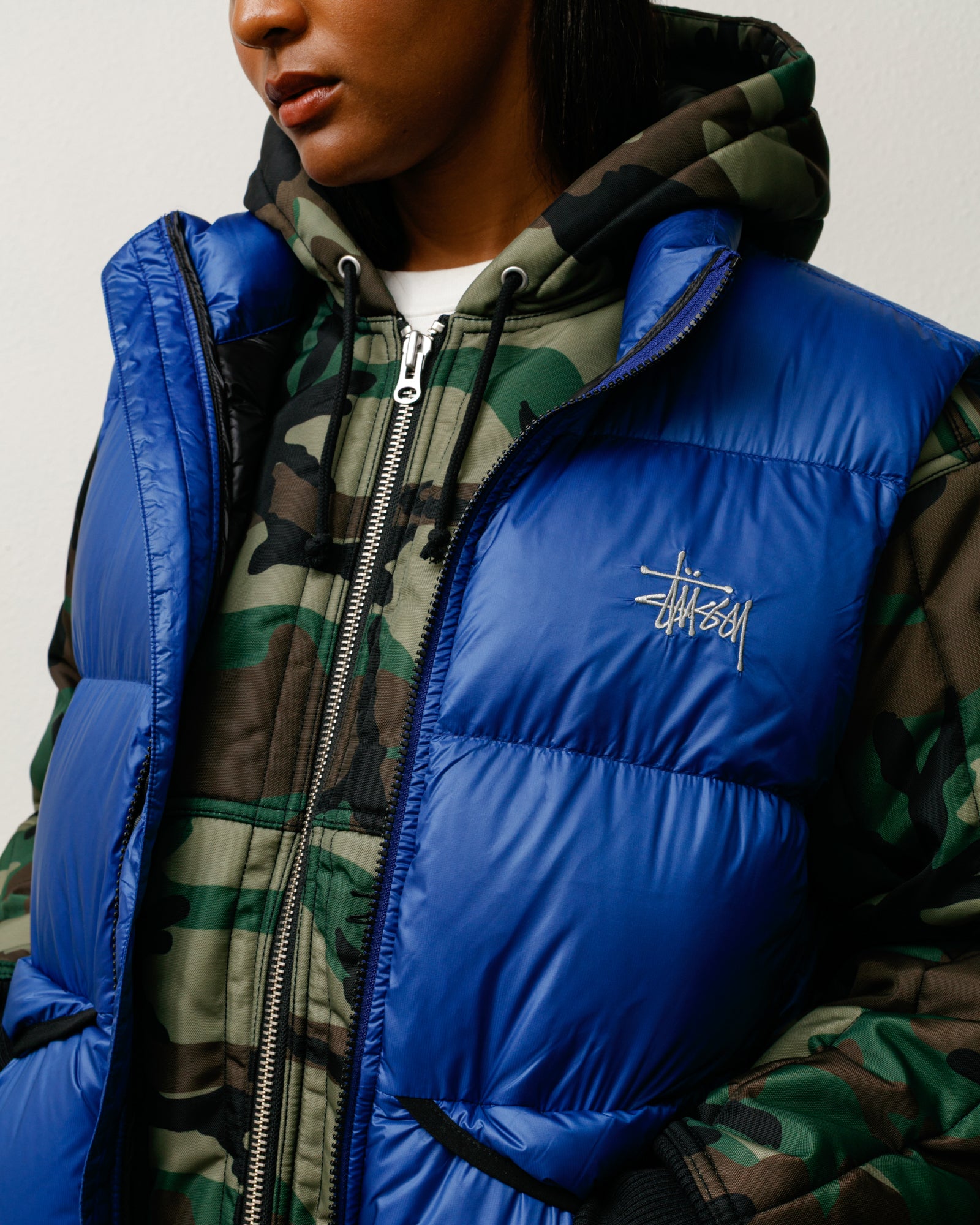 Micro Ripstop Down Vest – Royal | Outerwear | Stüssy Europe