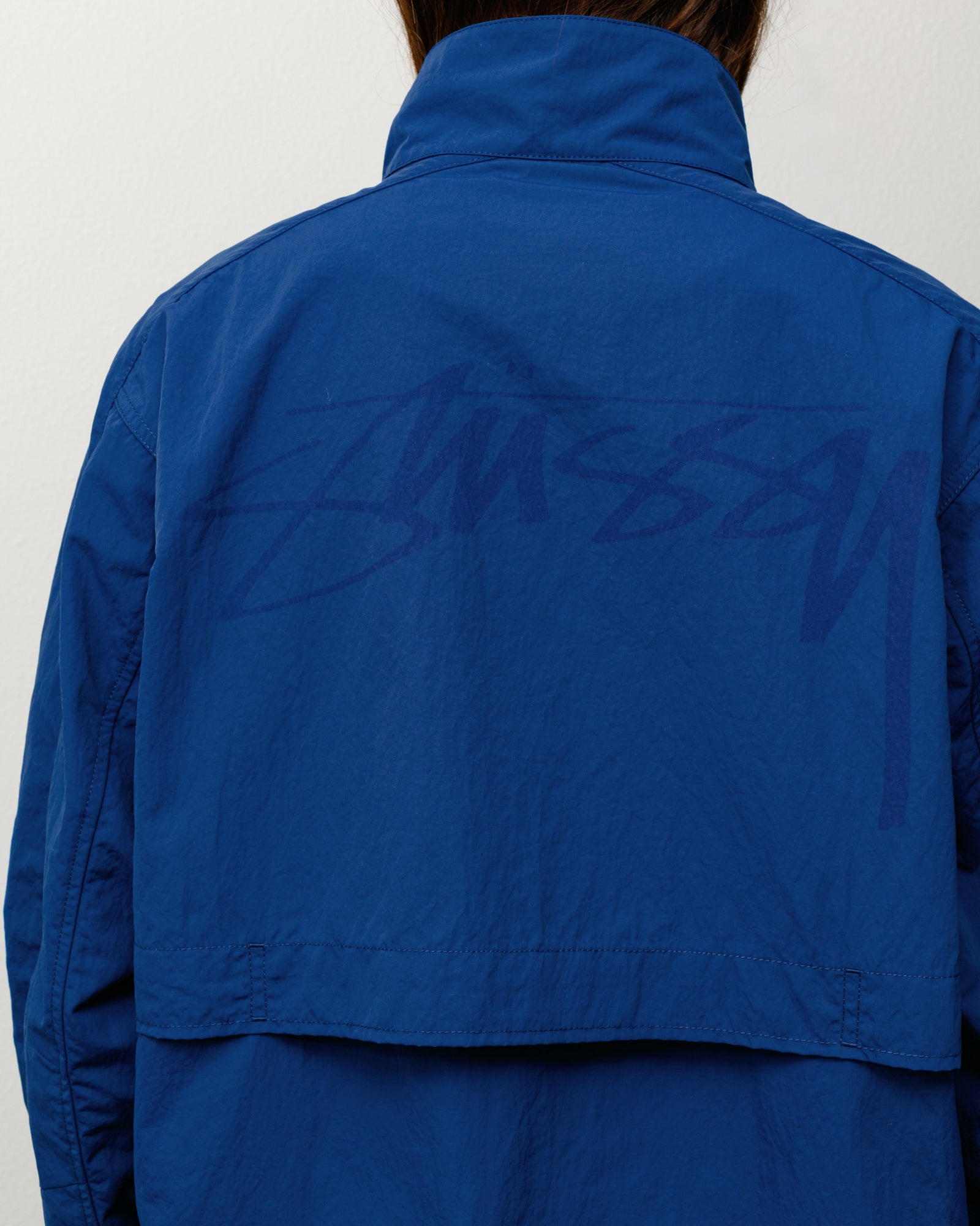 Lightweight Mock Jacket Unisex Long Sleeve In Blue
