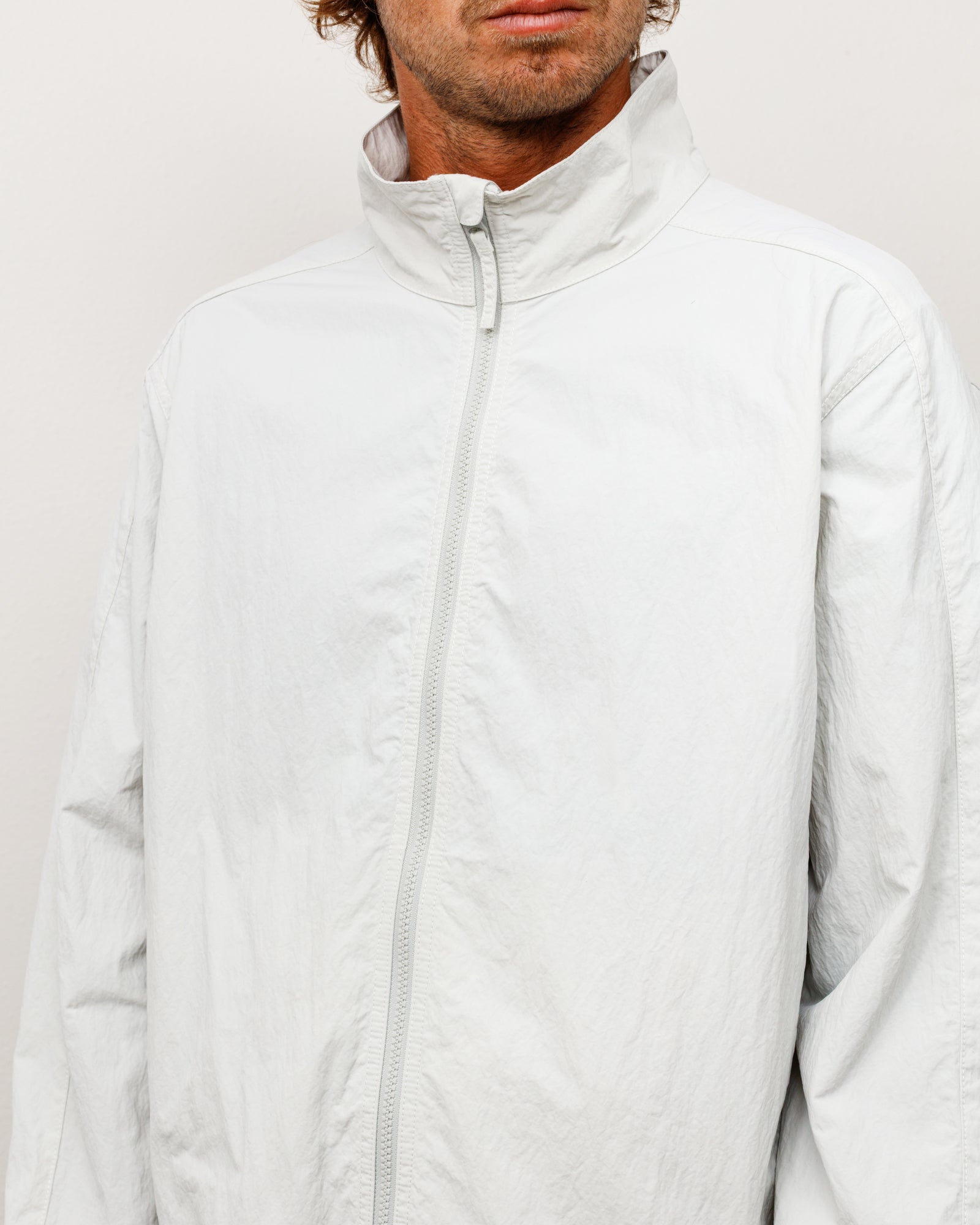 Lightweight Mock Jacket Unisex Long Sleeve In Bone