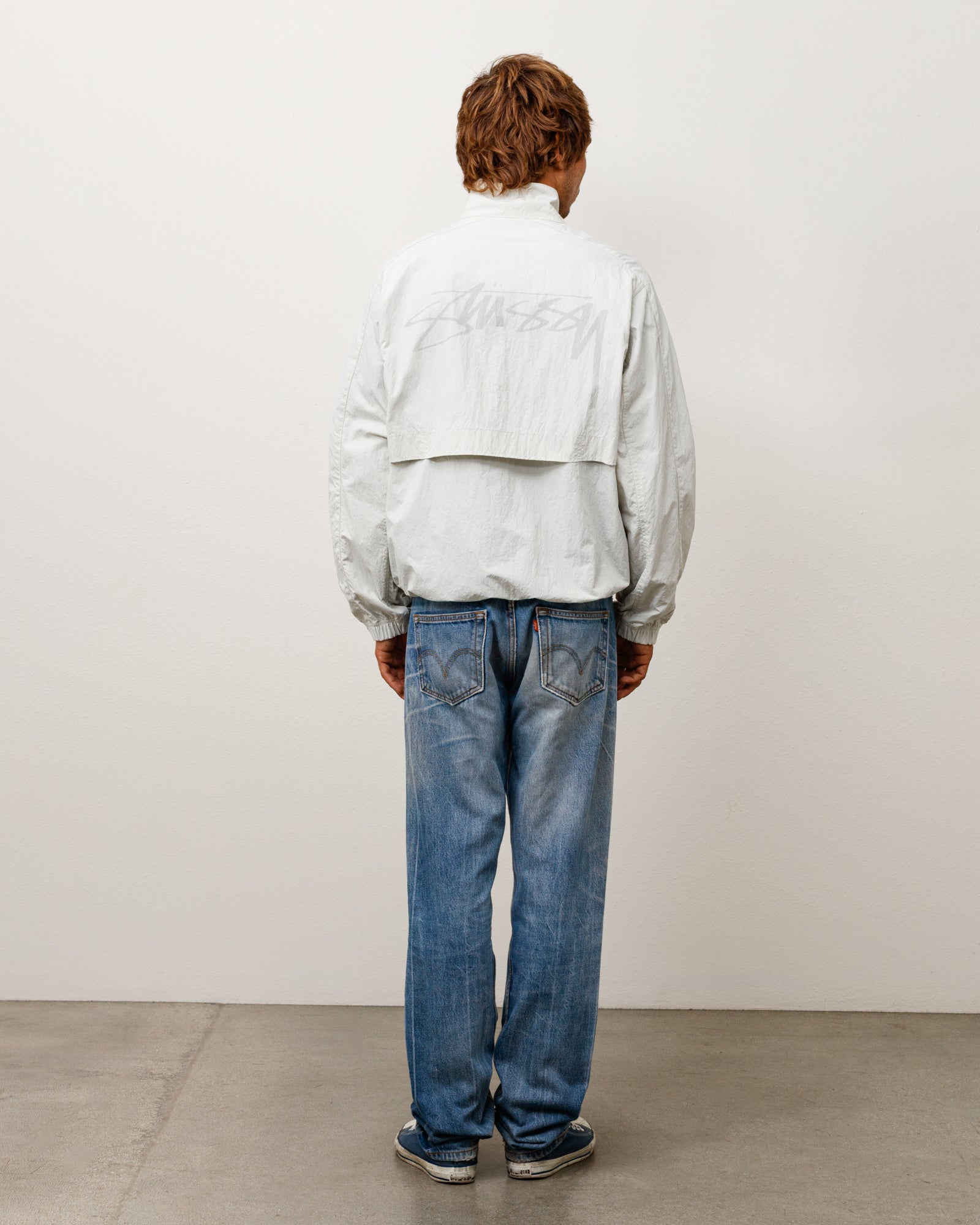 Lightweight Mock Jacket Unisex Long Sleeve In Bone