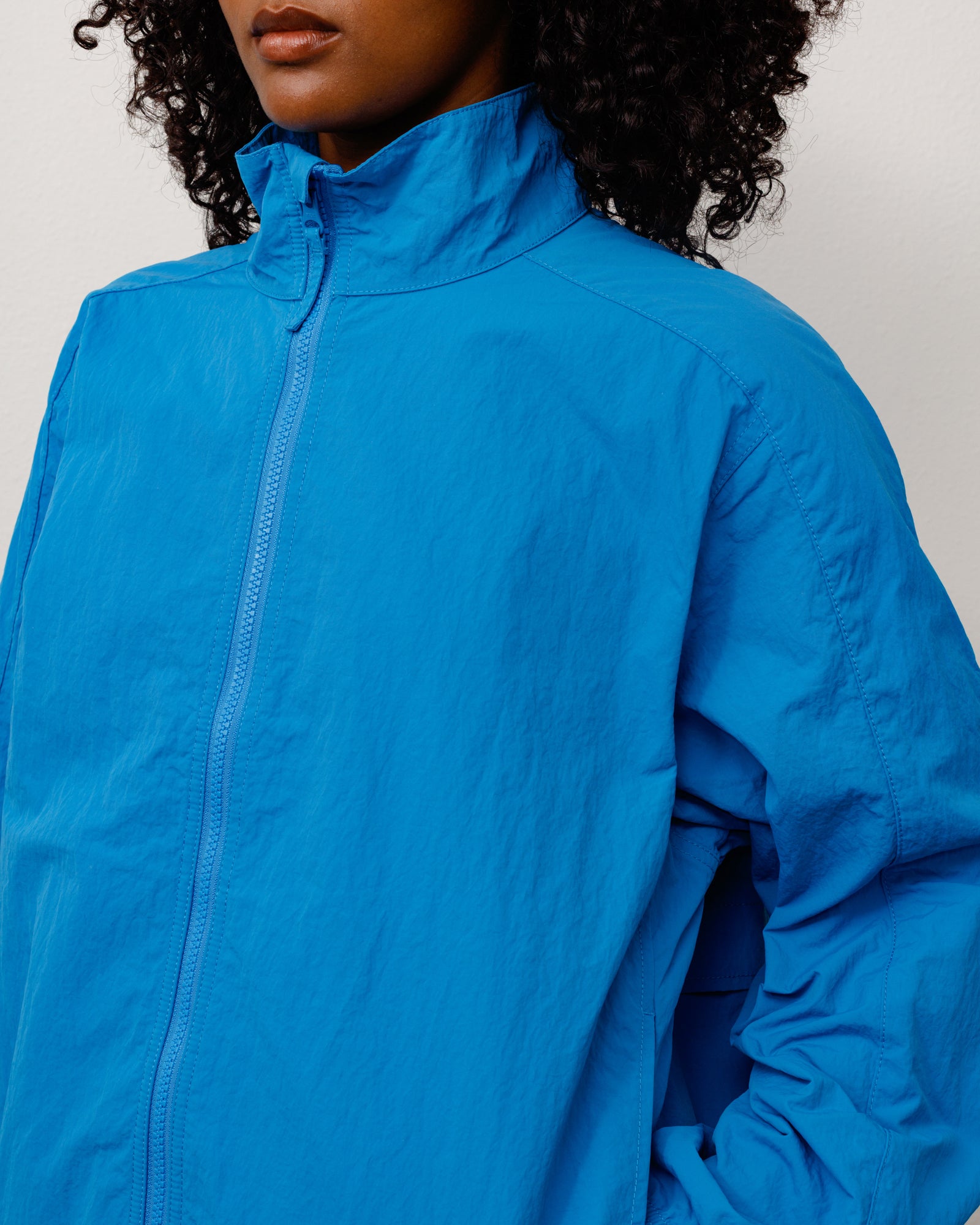 Lightweight Mock Jacket Unisex Long Sleeve In Ocean