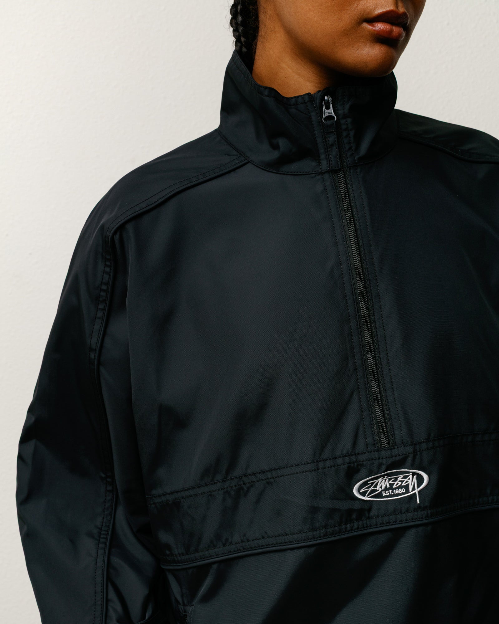 Lightweight Pullover Jacket Mens Long Sleeve In Black