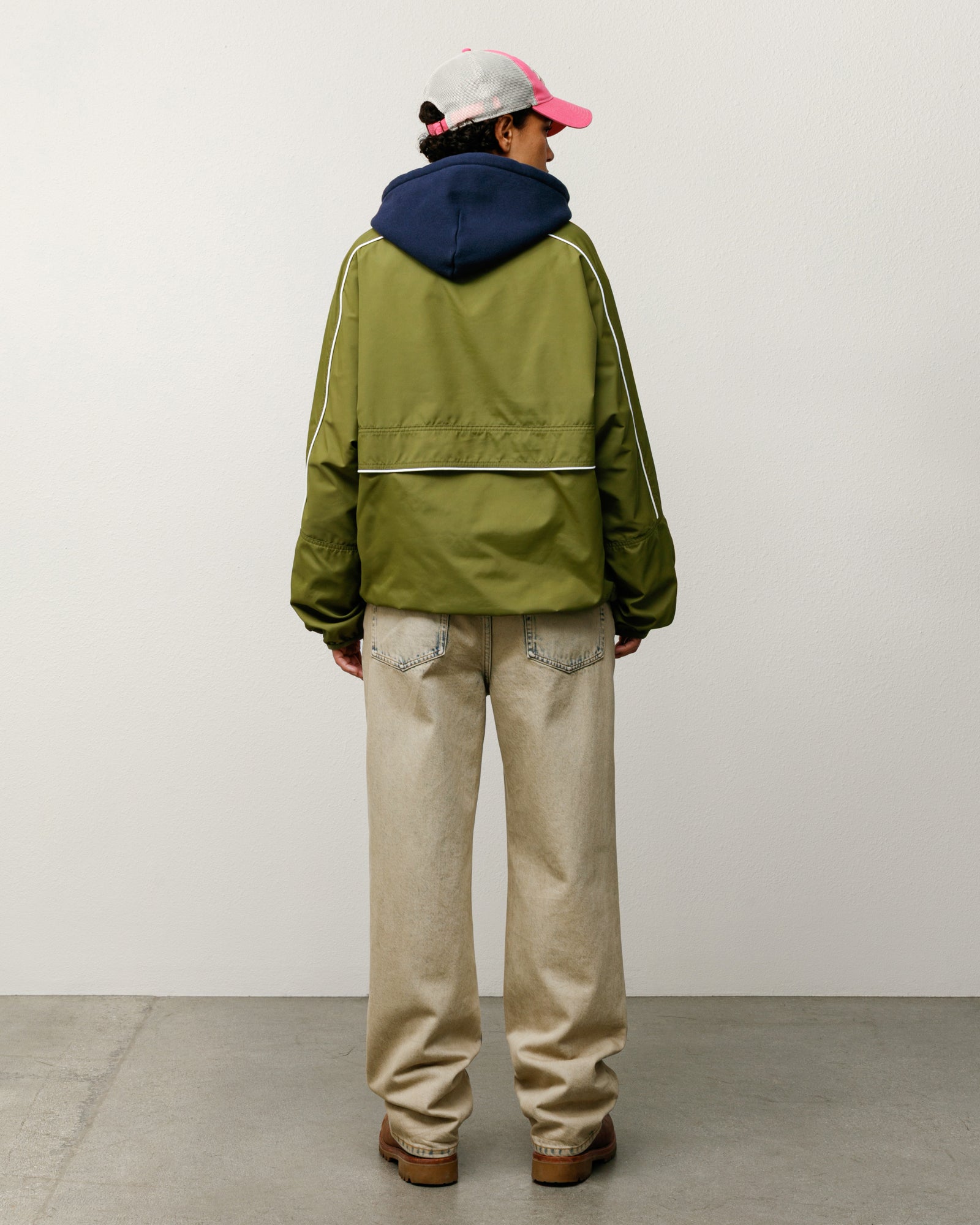 Lightweight Pullover Jacket Mens Long Sleeve In Olive