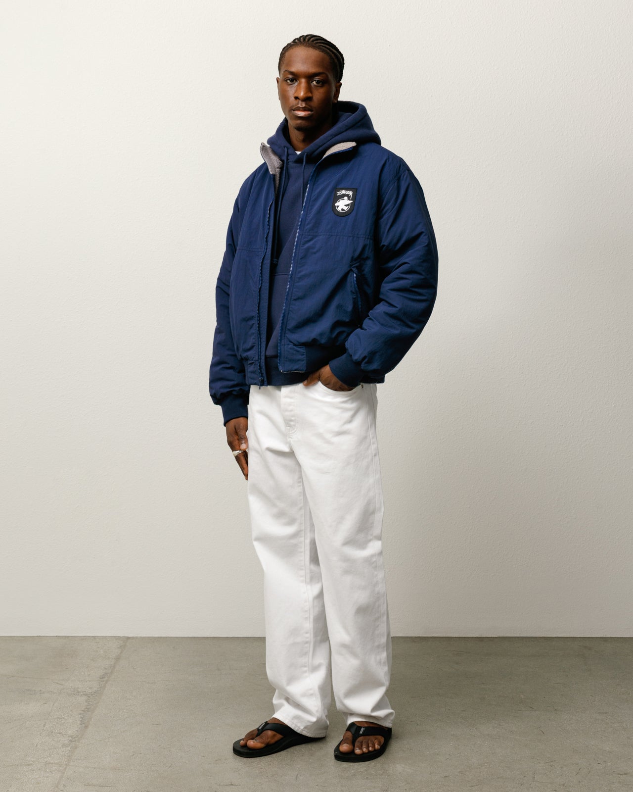 POLAR FLEECE LINED JACKET ネイビー Polar Fleece Lined Jacket – Navy | Outerwear | Stüssy Europe