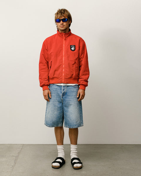 Polar Fleece Lined Jacket Mens Long Sleeve In Red