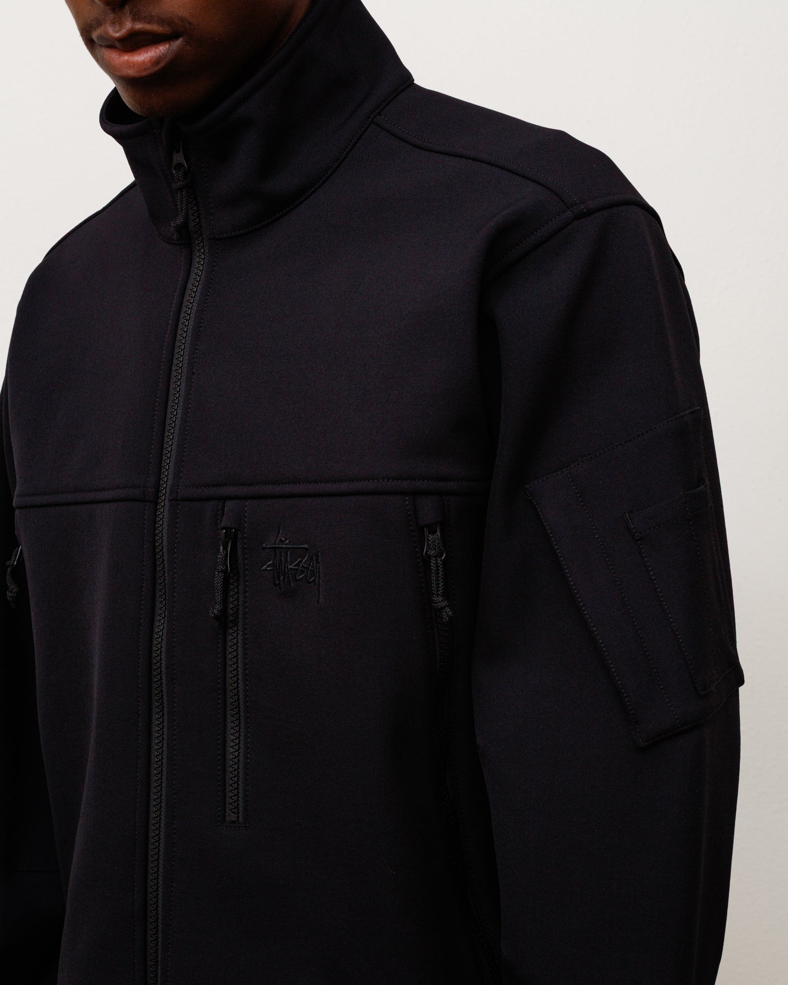 Soft Shell Jacket Unisex Long Sleeve In Black