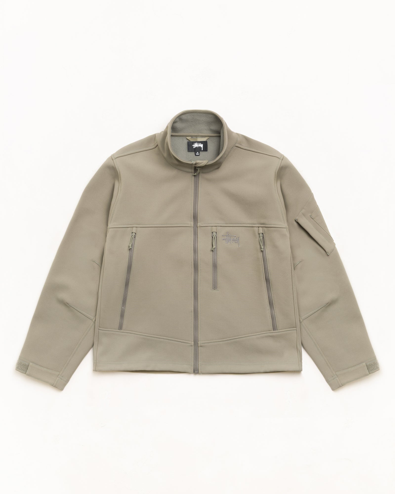Soft Shell Jacket Unisex Long Sleeve In Moss Grey | hero:main:collection:new-arrivals,shirts,tops-shirts,all,tees,outerwear,denim,knits,accessories,sunglasses,hoodies,sweats,mens-hoodies-sweatshirts,shorts,pants,bottoms,crew-sweats,zip-ups,swim,sweatpants,graphics,lazy-tees,swim,basic-9twenty,button-ups,shorts,cargos,denim-jeans,bottoms,bags,belts,wearables,gear,footwear,button-ups,basic-tops,jerseys,big-ol,classics,slim,jackets,all, | product-card-slider