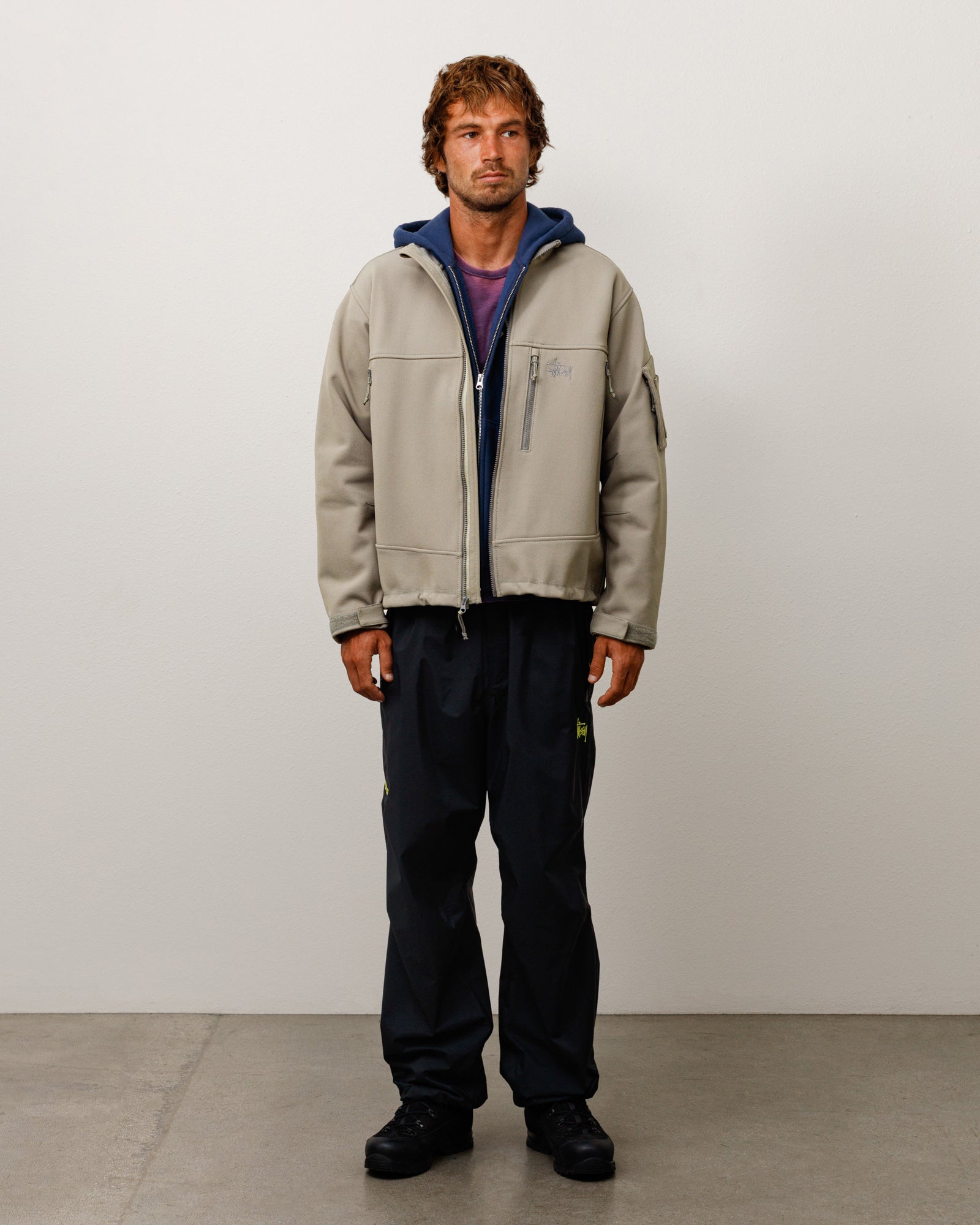 Soft Shell Jacket Unisex Long Sleeve In Moss Grey