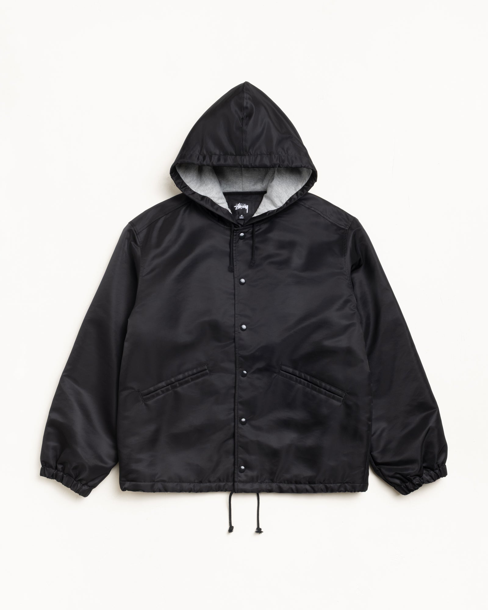 Hooded Coaches Jacket – Black | Outerwear | Stüssy Europe