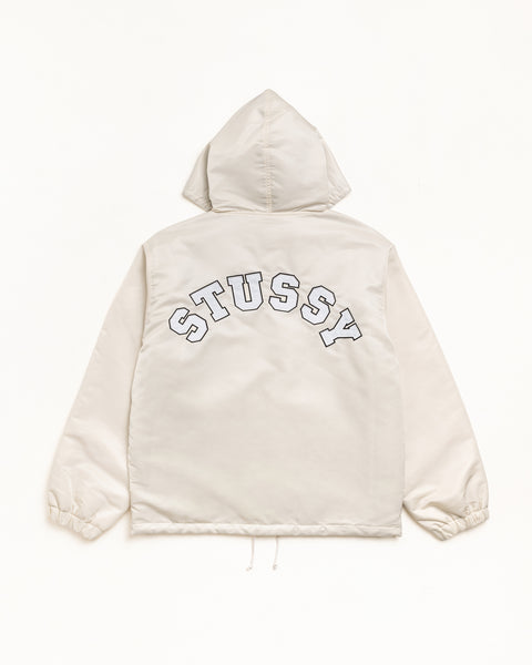 Hooded Coaches Jacket Unisex Long Sleeve In Bone