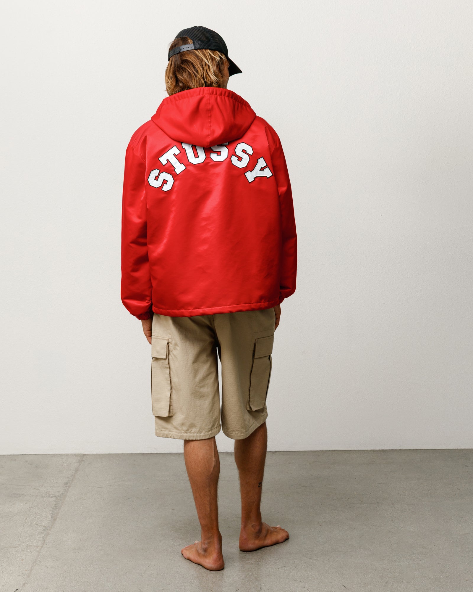 Hooded Coaches Jacket – Red | Outerwear | Stüssy Europe
