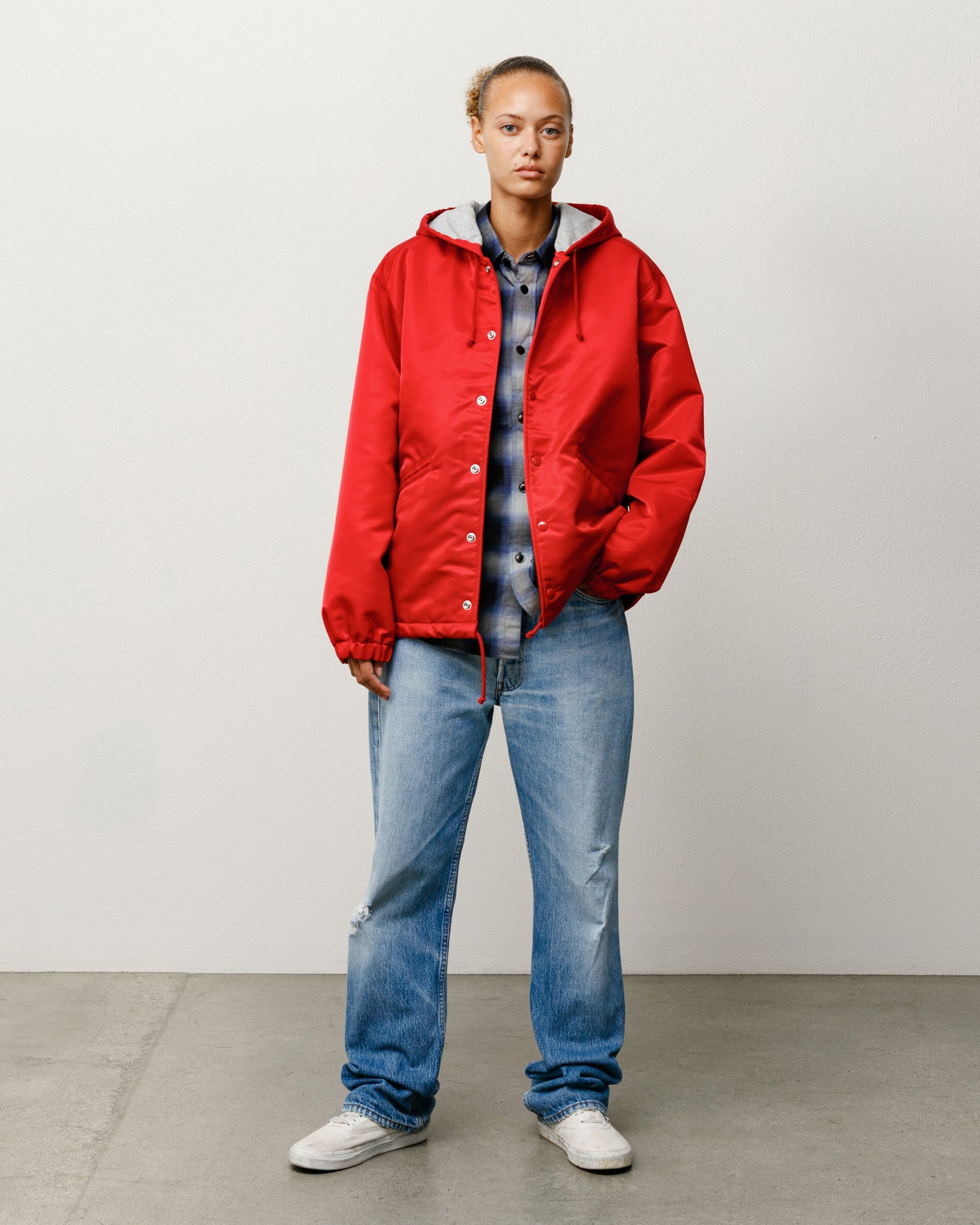 Hooded Coaches Jacket – Red | Outerwear | Stüssy Europe