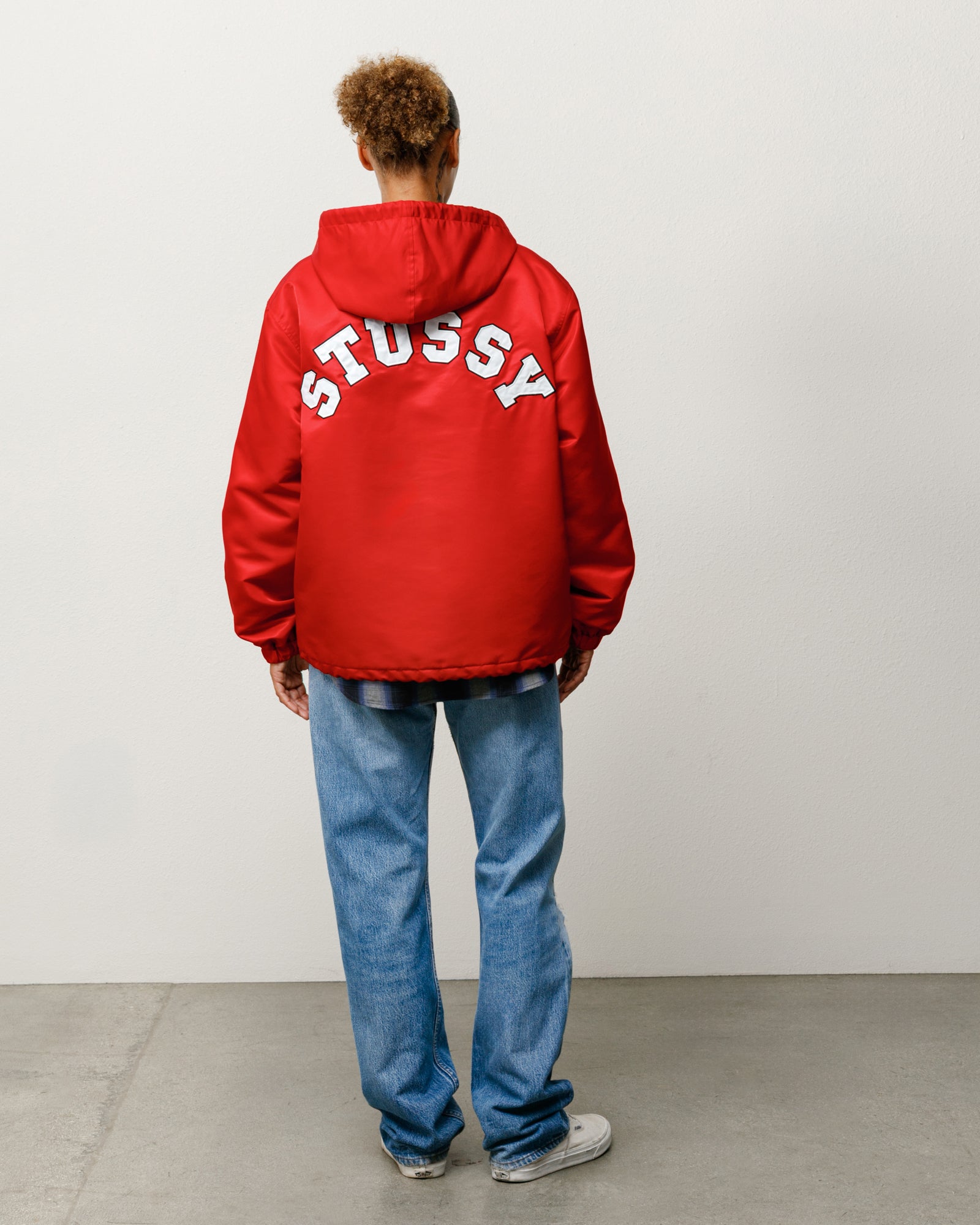 Hooded Coaches Jacket – Red | Outerwear | Stüssy Europe