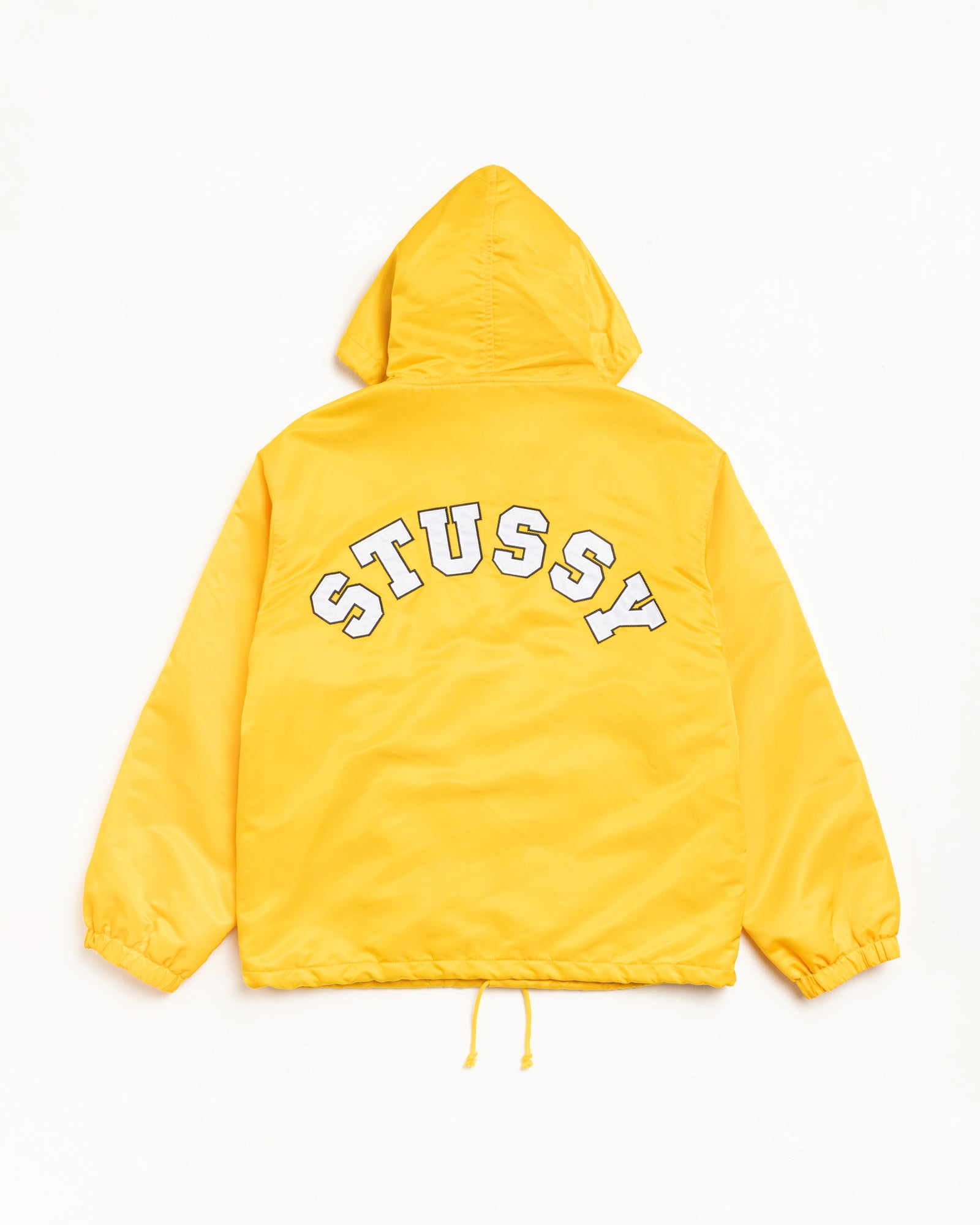 Hooded Coaches Jacket Mens Long Sleeve In Yellow