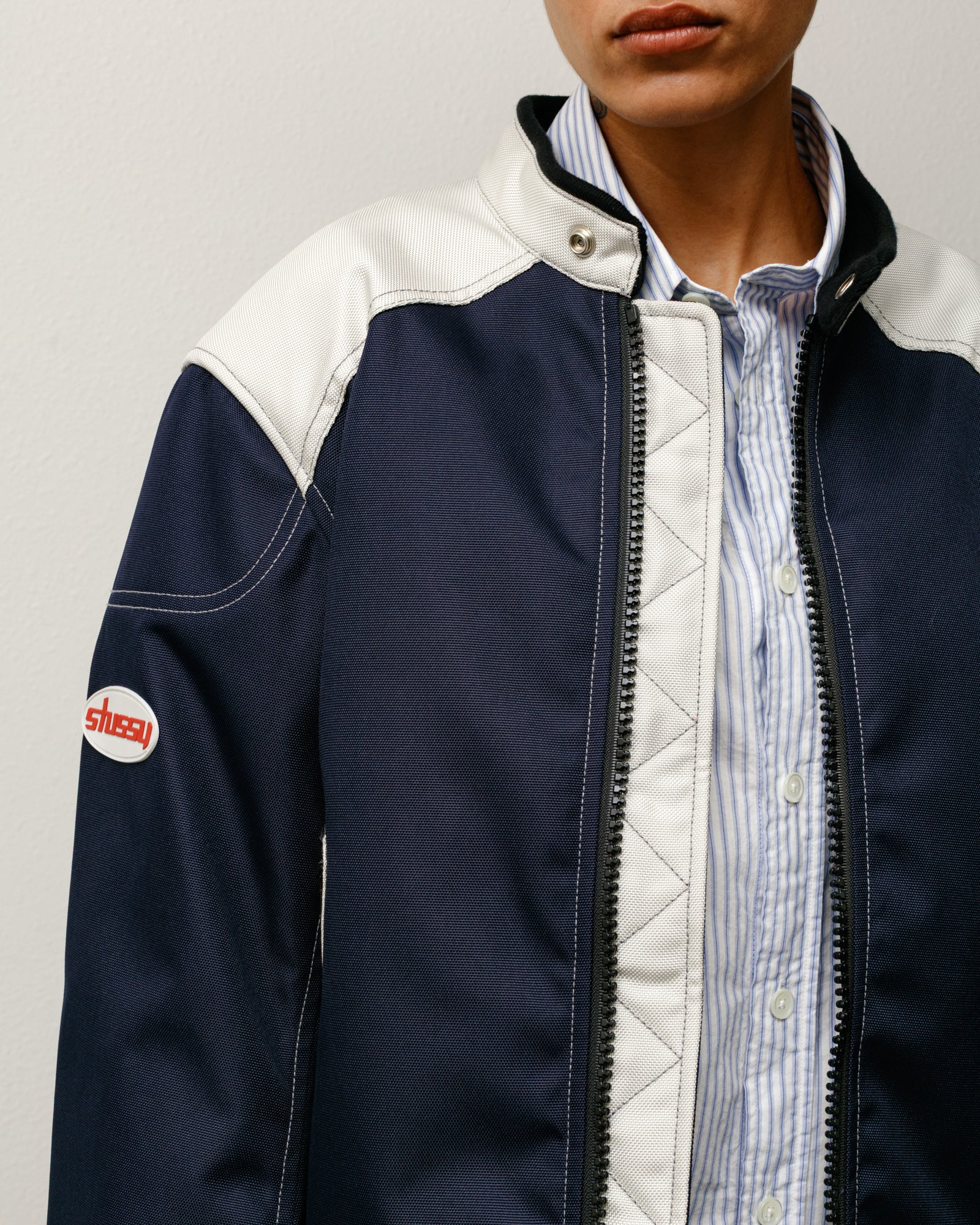 Moto Jacket Mens Long Sleeve In Navy