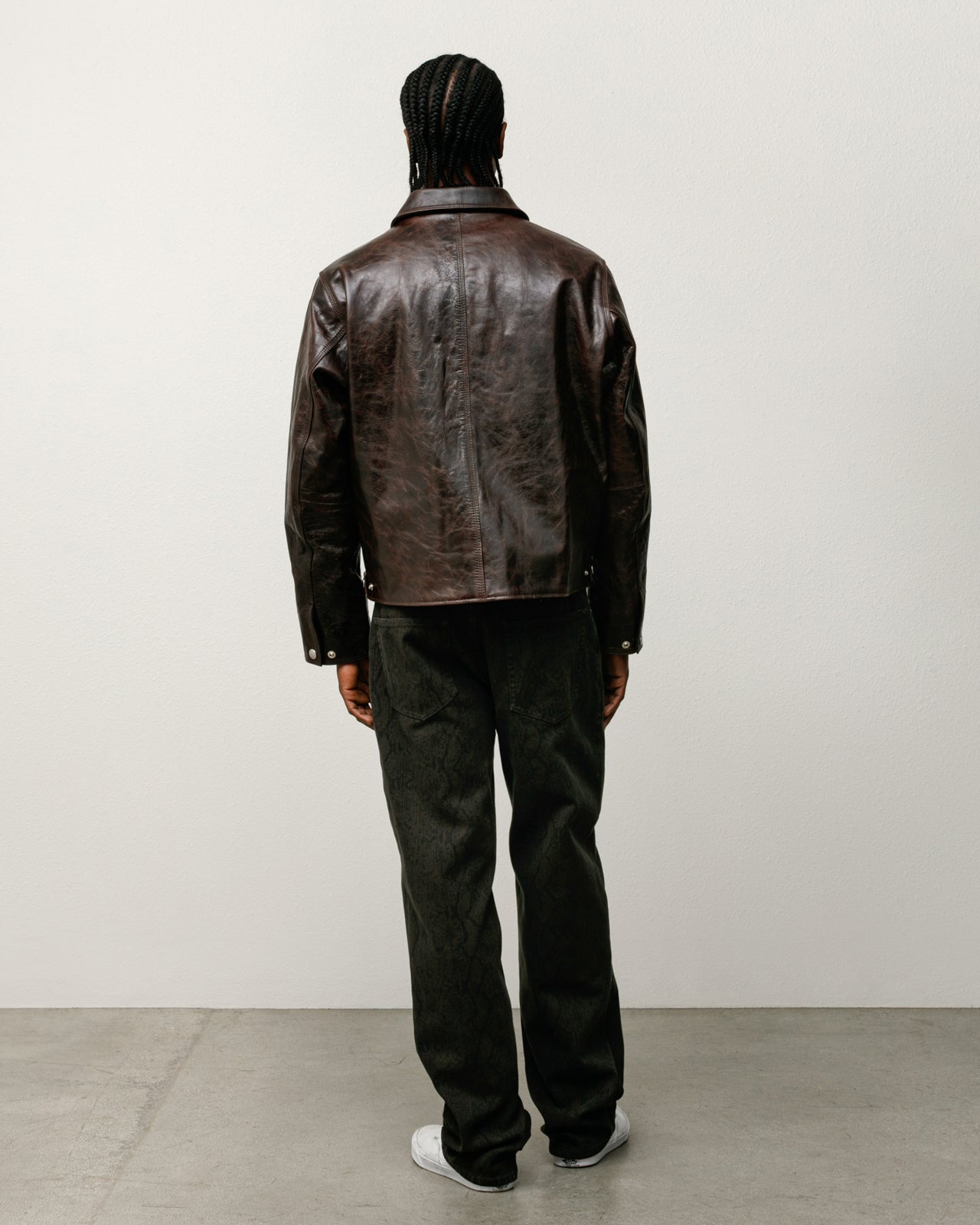 Garage Jacket Leather - Dark Brown | Outerwear | Stüssy Europe