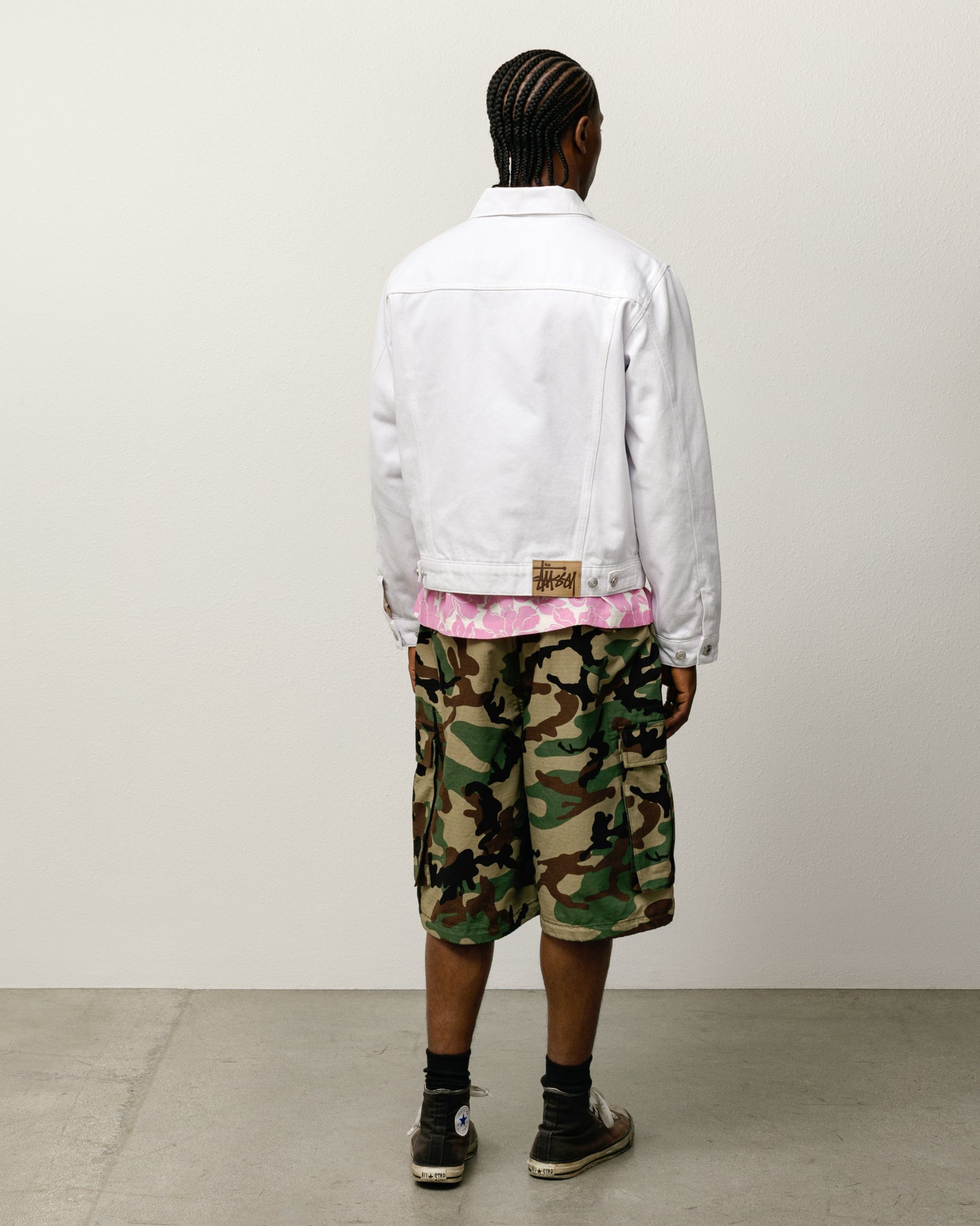 Lined Denim Trucker Mens Long Sleeve In White