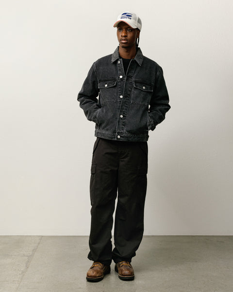 Lined Denim Trucker Mens Long Sleeve In Vintage Black